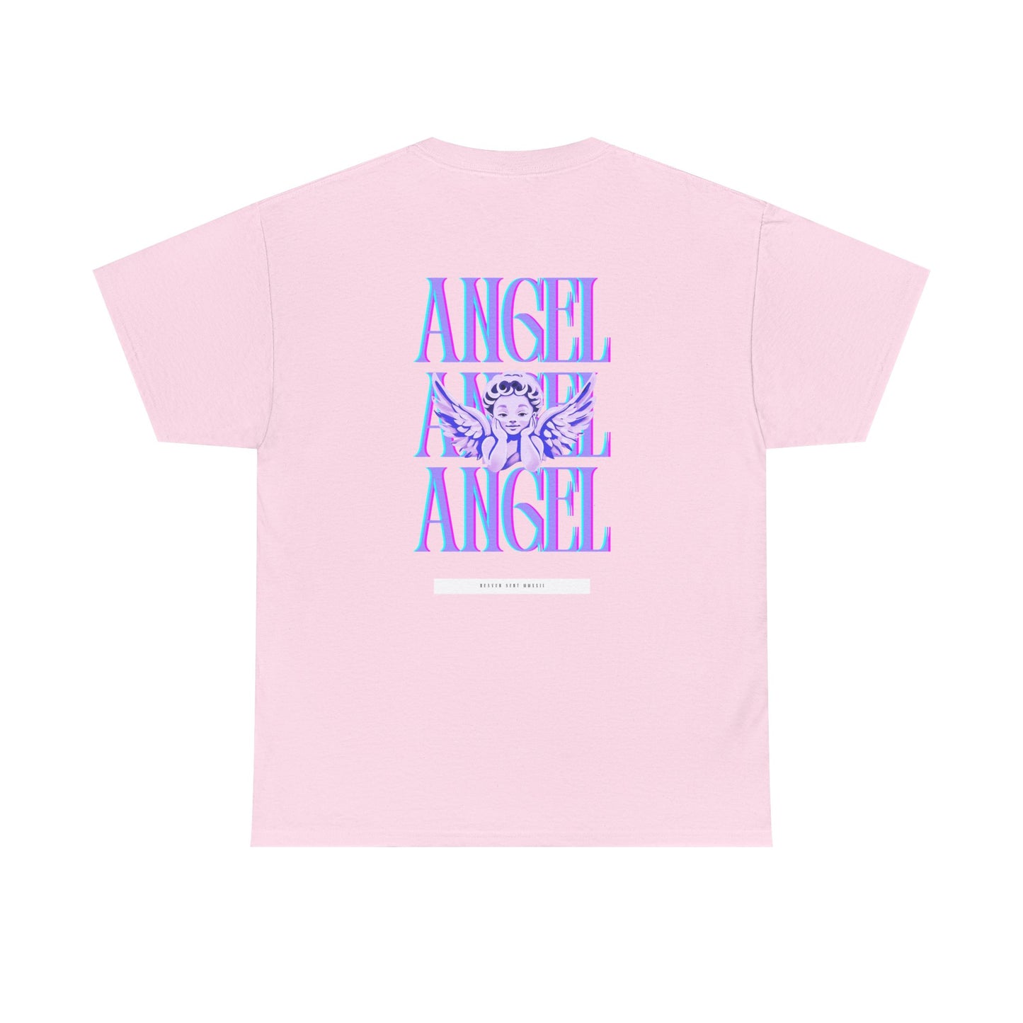 Angel Unisex Heavy Cotton Tee - Inspirational Graphic T-Shirt Purple