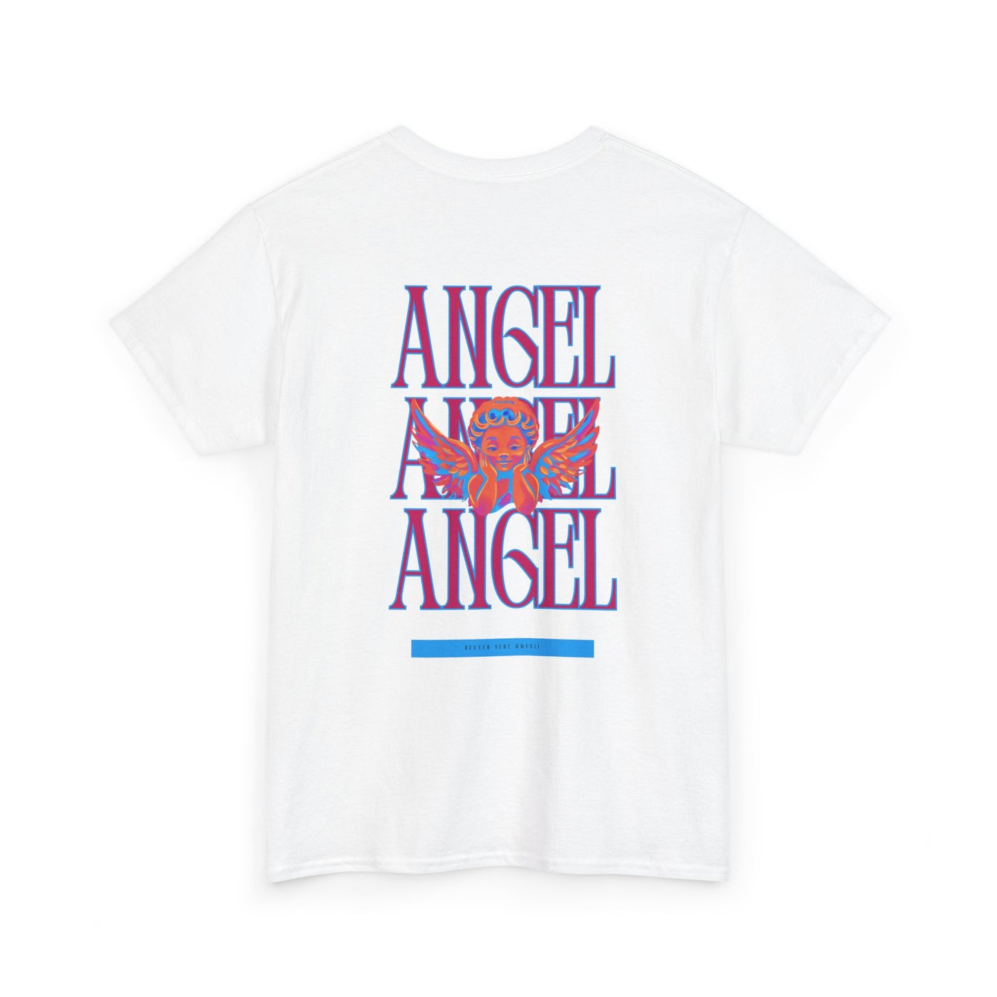 Angel Unisex Heavy Cotton Tee - Inspirational Graphic T-Shirt Pink