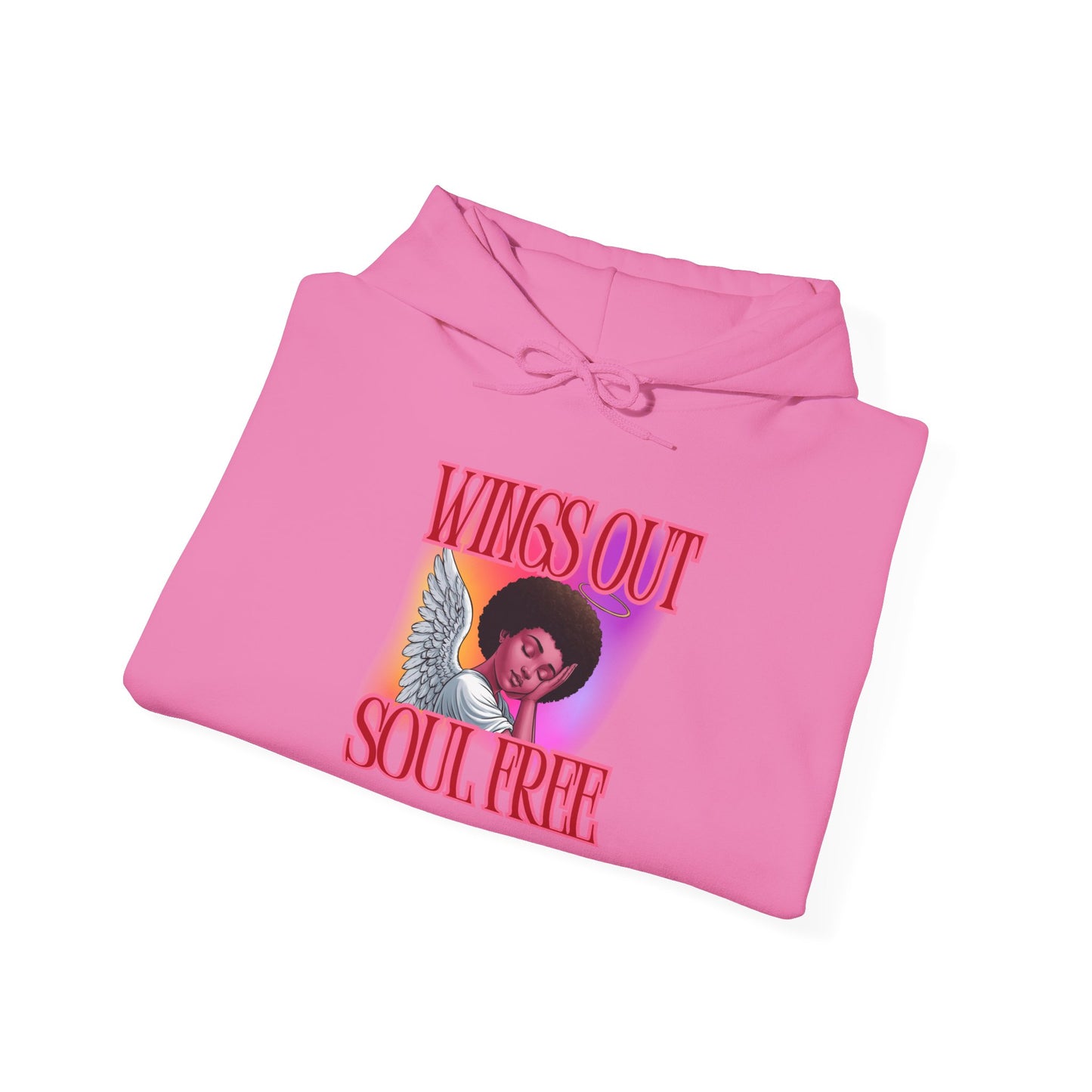Unisex Heavy Blend™ Hoodie - Wings Out Doubts Gone Graphic Sweatshirt