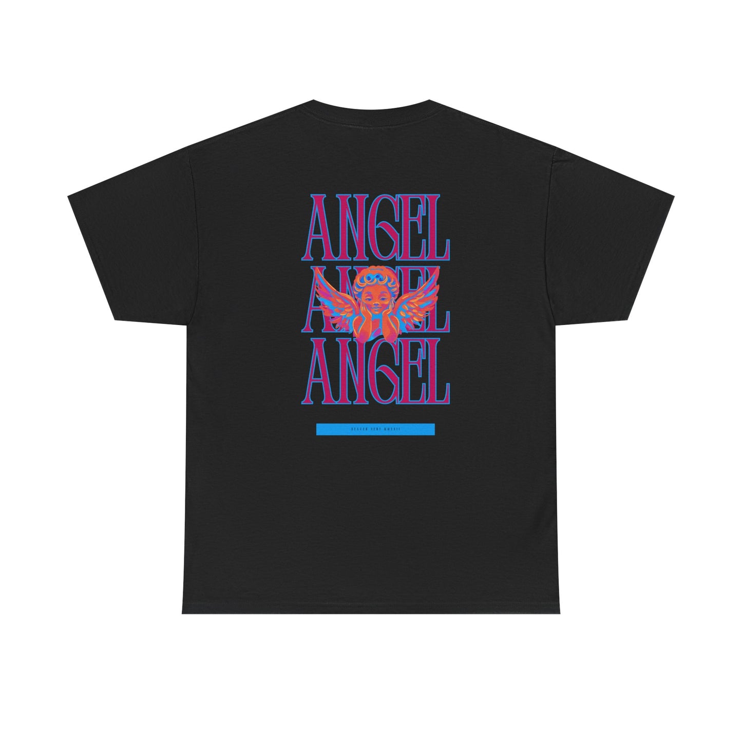 Angel Unisex Heavy Cotton Tee - Inspirational Graphic T-Shirt Pink