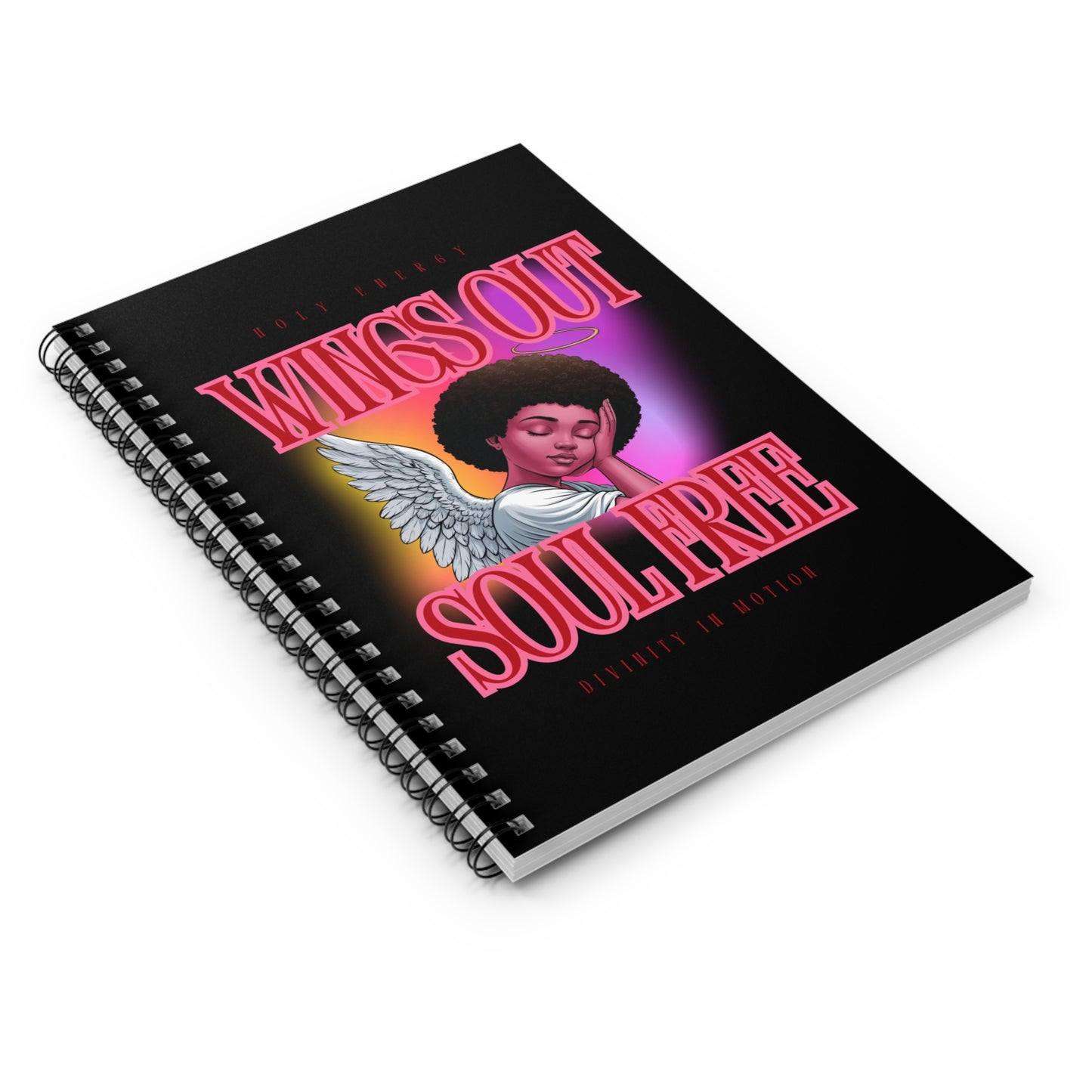 Wings Out Doubts Gone Spiral Notebook - Ruled Lines with Inspirational Design