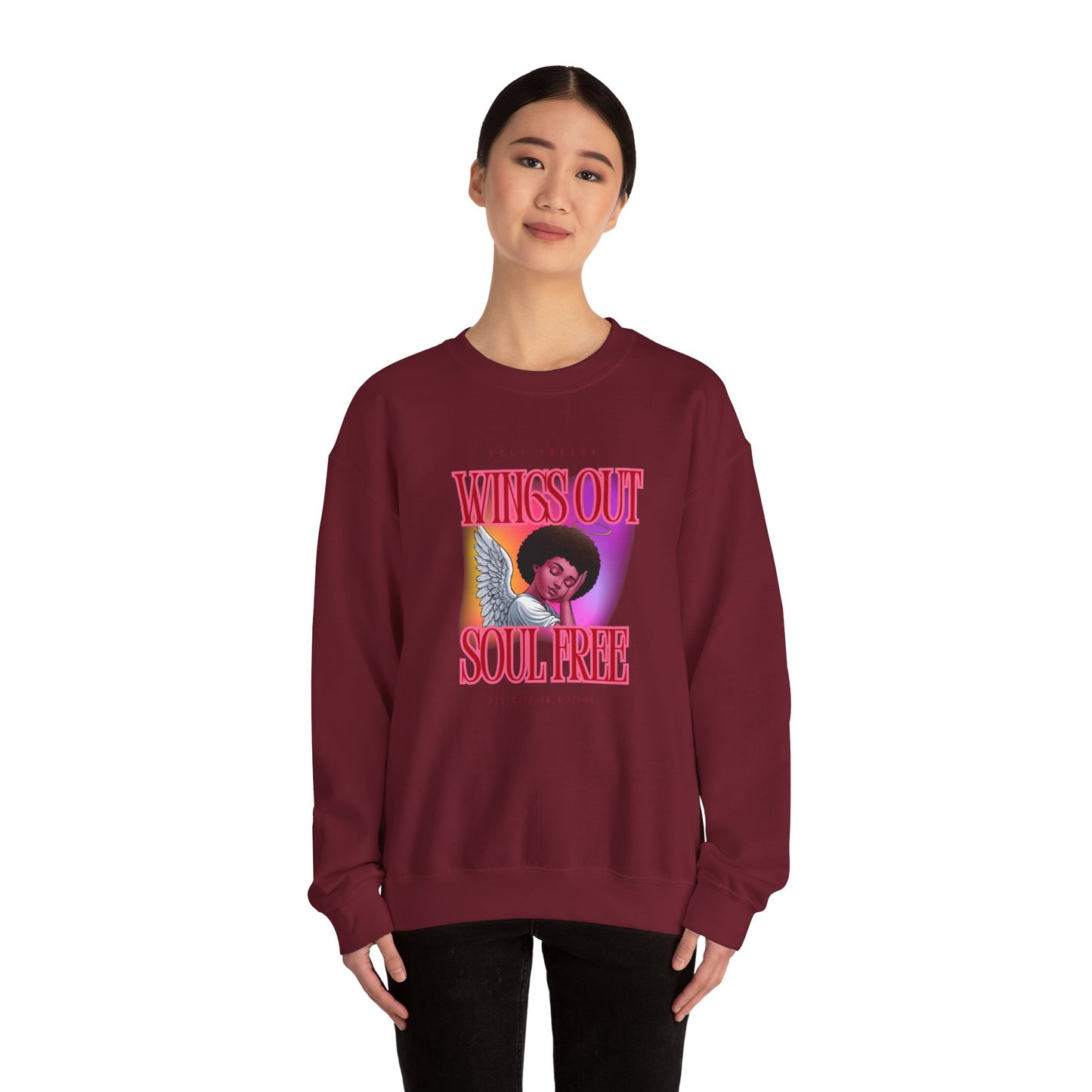 Wings Out Doubts Gone Unisex Heavy Blend™ Crewneck Sweatshirt - Comfortable Casual Wear for Every Occasion