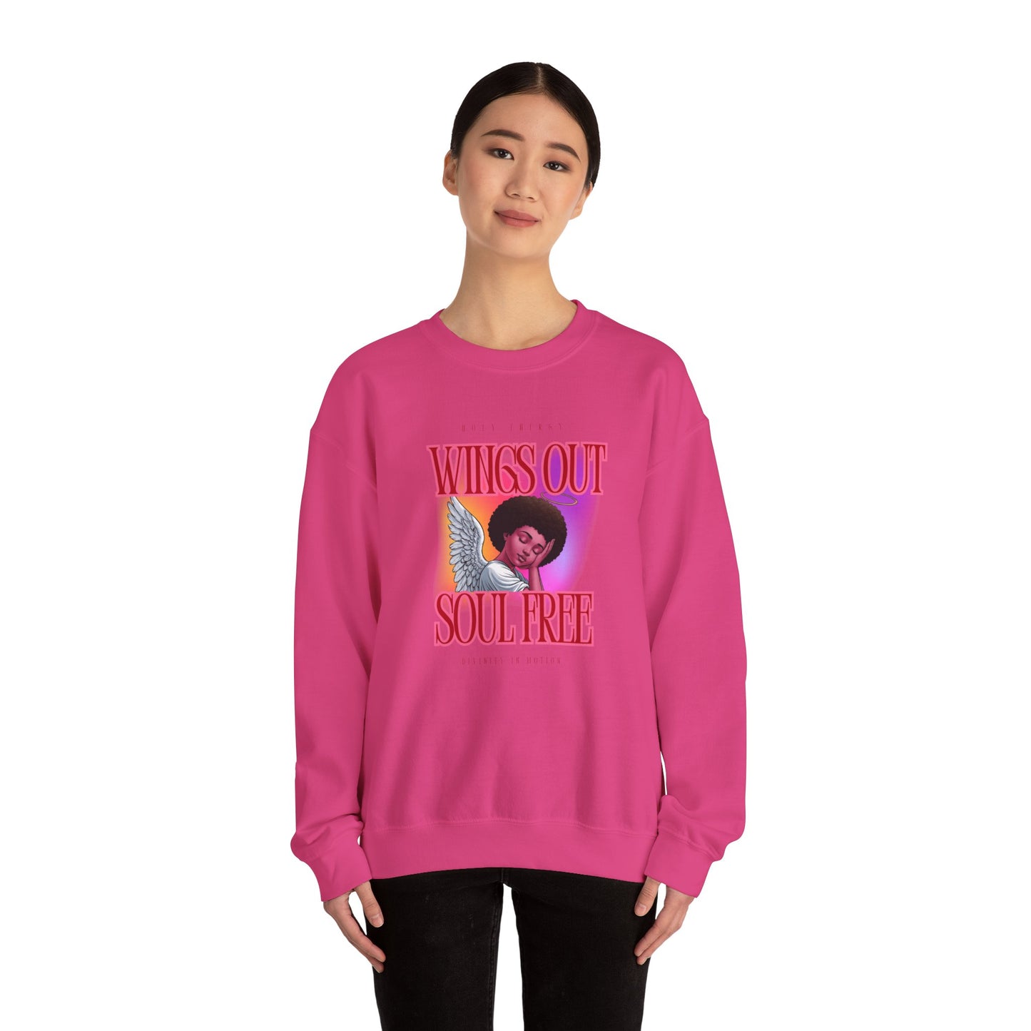 Wings Out Doubts Gone Unisex Heavy Blend™ Crewneck Sweatshirt - Comfortable Casual Wear for Every Occasion