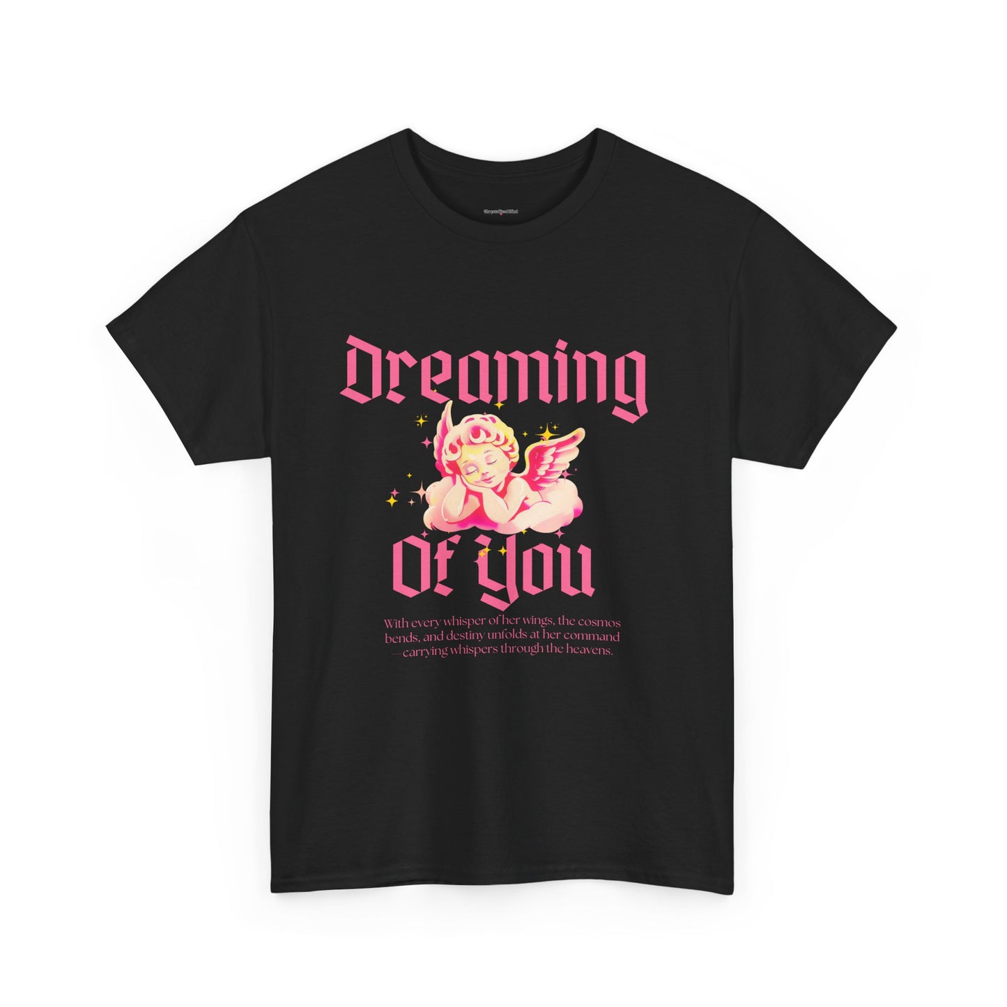 Dreamy Cupid Angel Unisex Heavy Cotton Tee - Inspirational Graphic T-Shirt