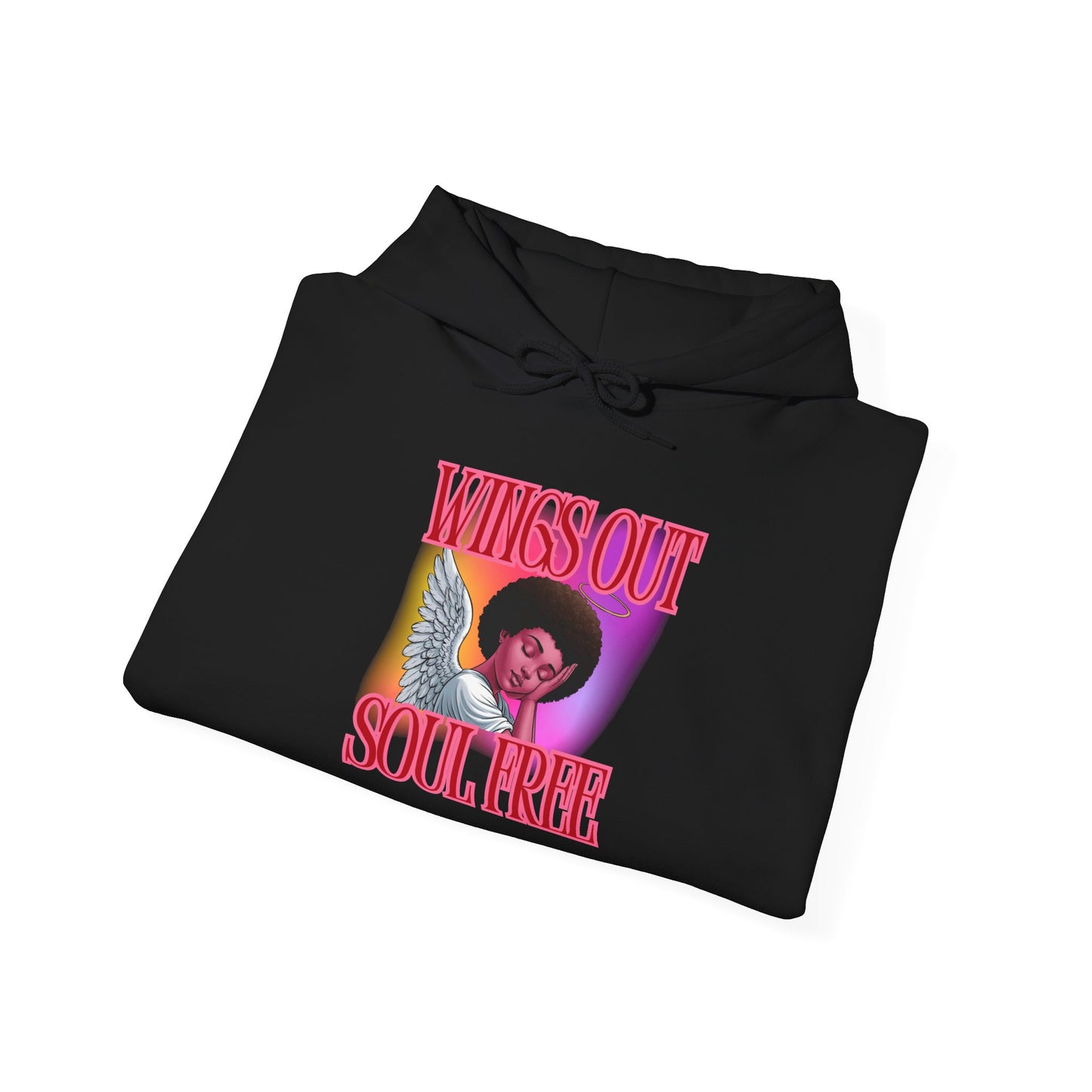 Unisex Heavy Blend™ Hoodie - Wings Out Doubts Gone Graphic Sweatshirt