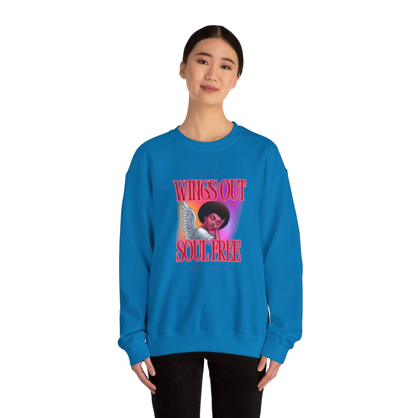 Wings Out Doubts Gone Unisex Heavy Blend™ Crewneck Sweatshirt - Comfortable Casual Wear for Every Occasion