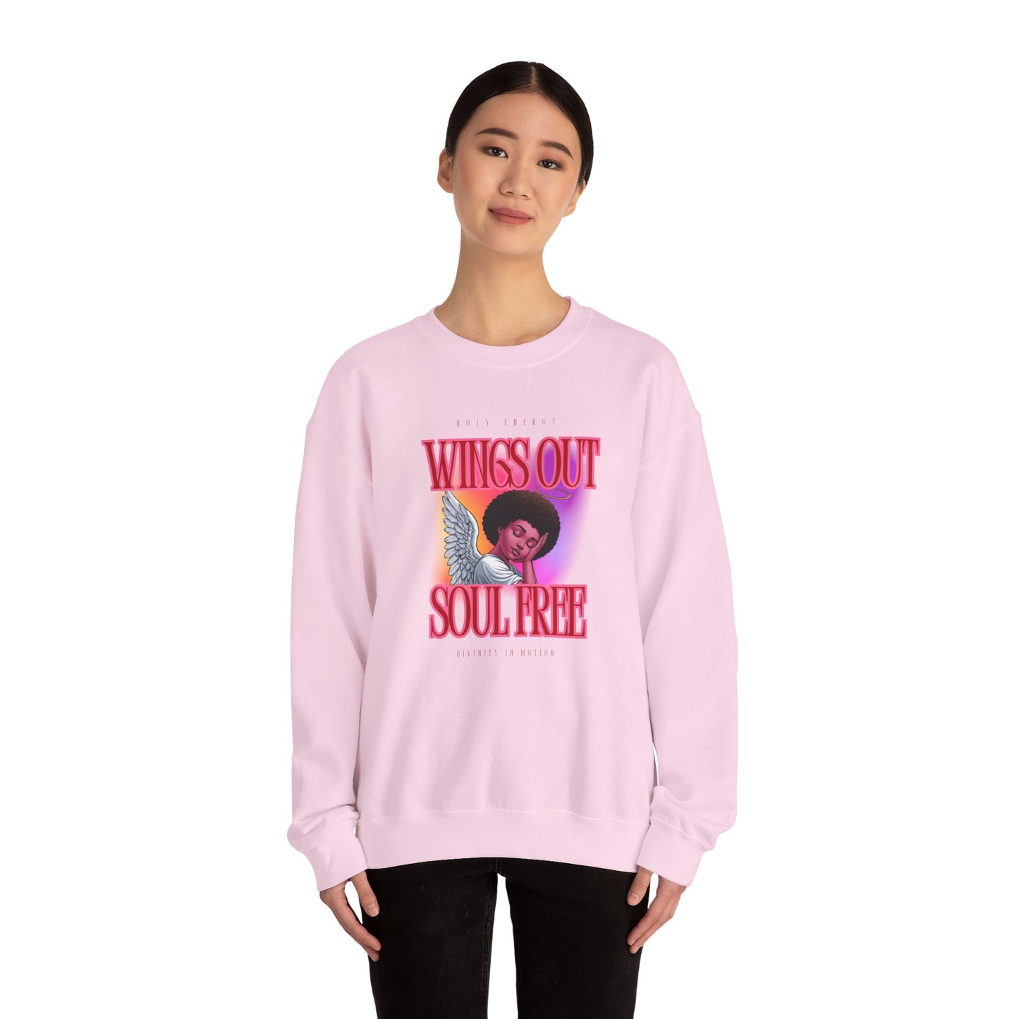 Wings Out Doubts Gone Unisex Heavy Blend™ Crewneck Sweatshirt - Comfortable Casual Wear for Every Occasion