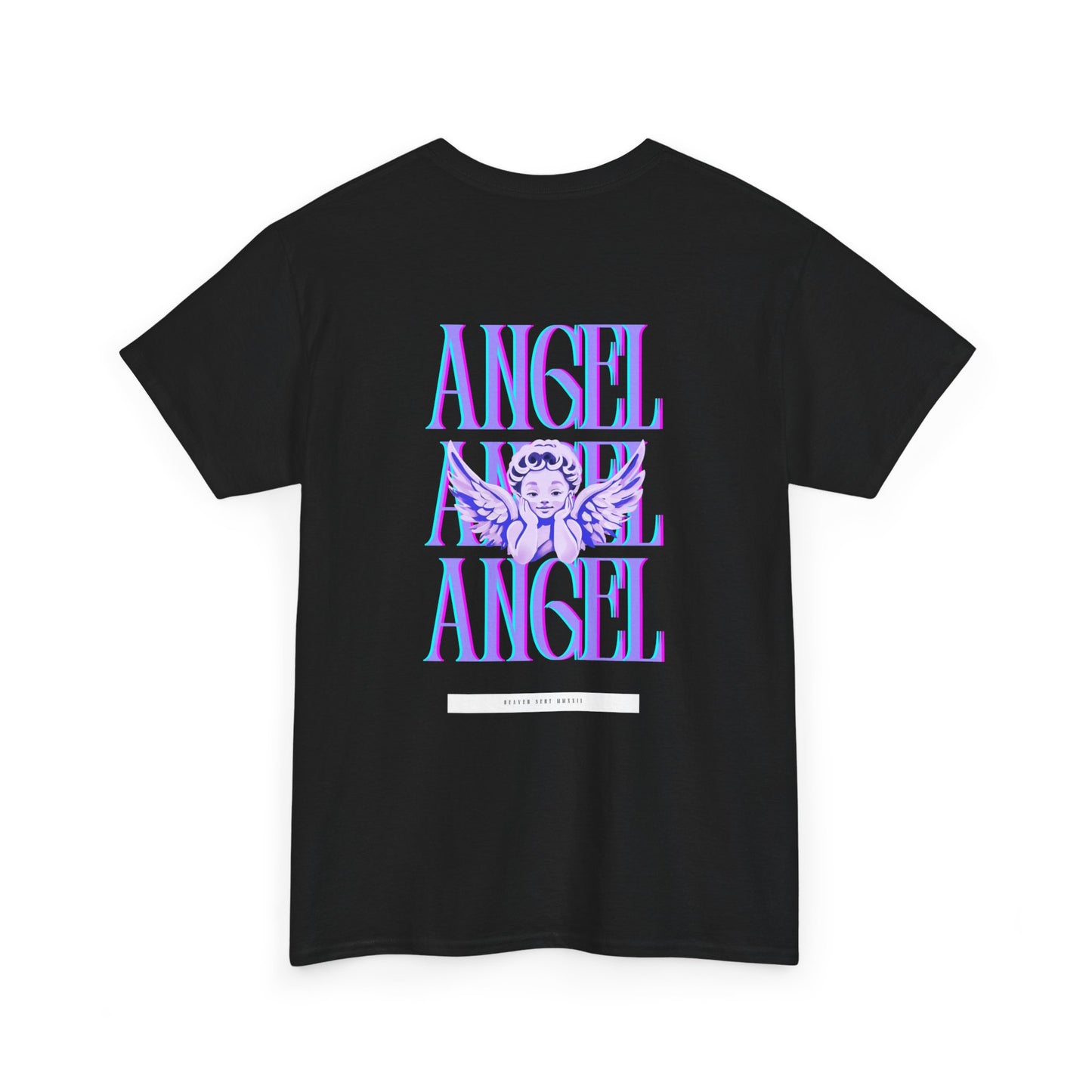 Angel Unisex Heavy Cotton Tee - Inspirational Graphic T-Shirt Purple