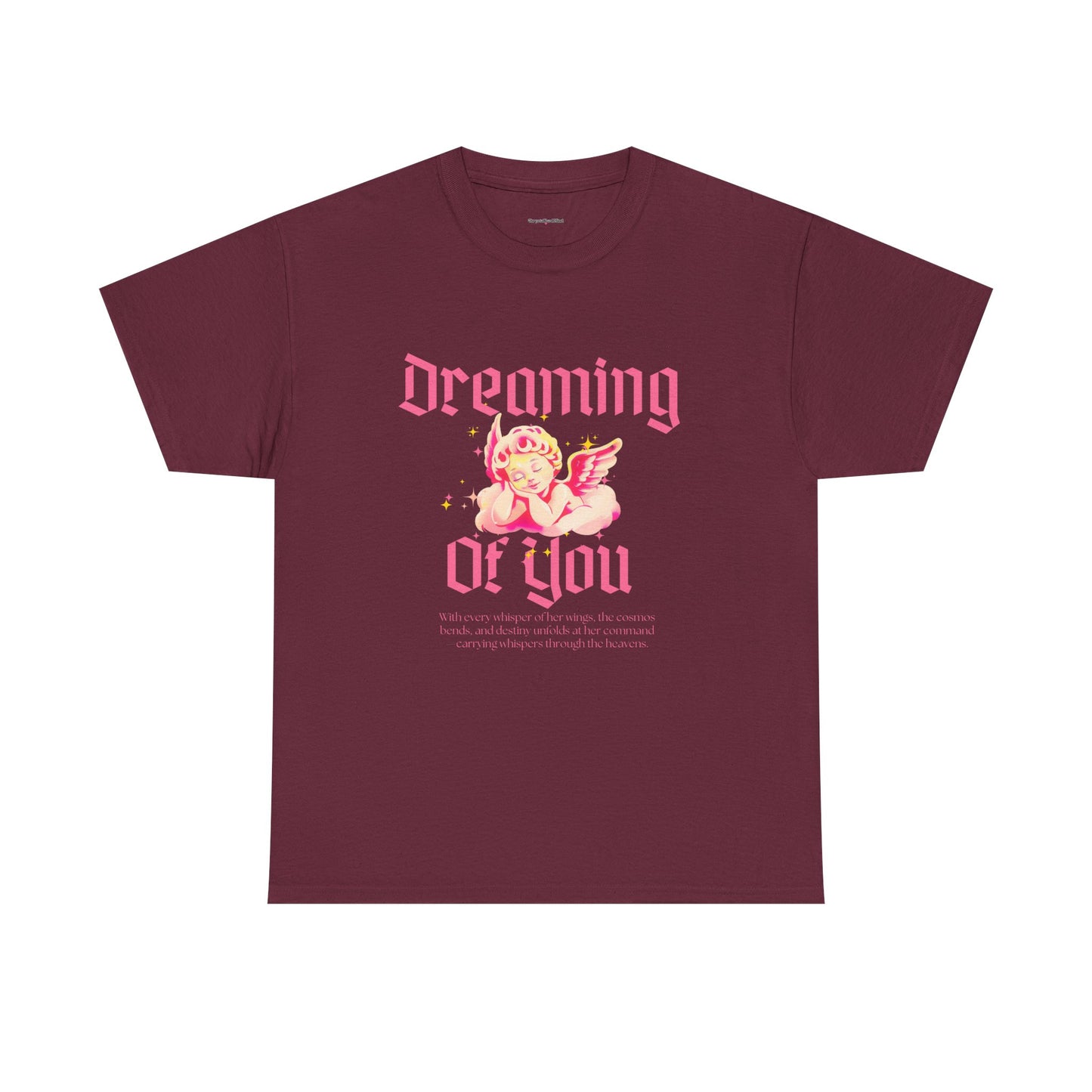 Dreamy Cupid Angel Unisex Heavy Cotton Tee - Inspirational Graphic T-Shirt