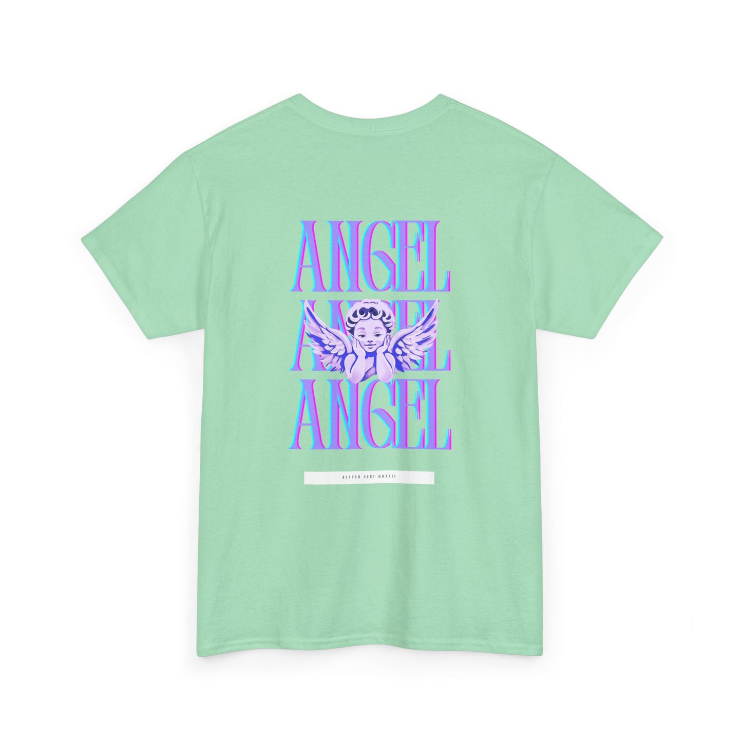 Angel Unisex Heavy Cotton Tee - Inspirational Graphic T-Shirt Purple