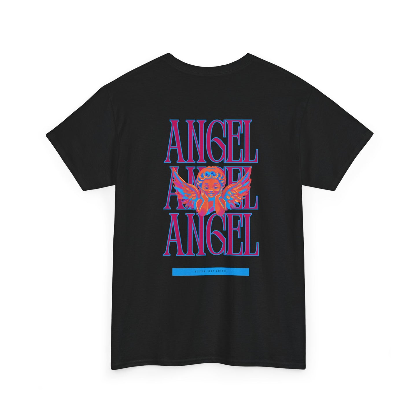 Angel Unisex Heavy Cotton Tee - Inspirational Graphic T-Shirt Pink