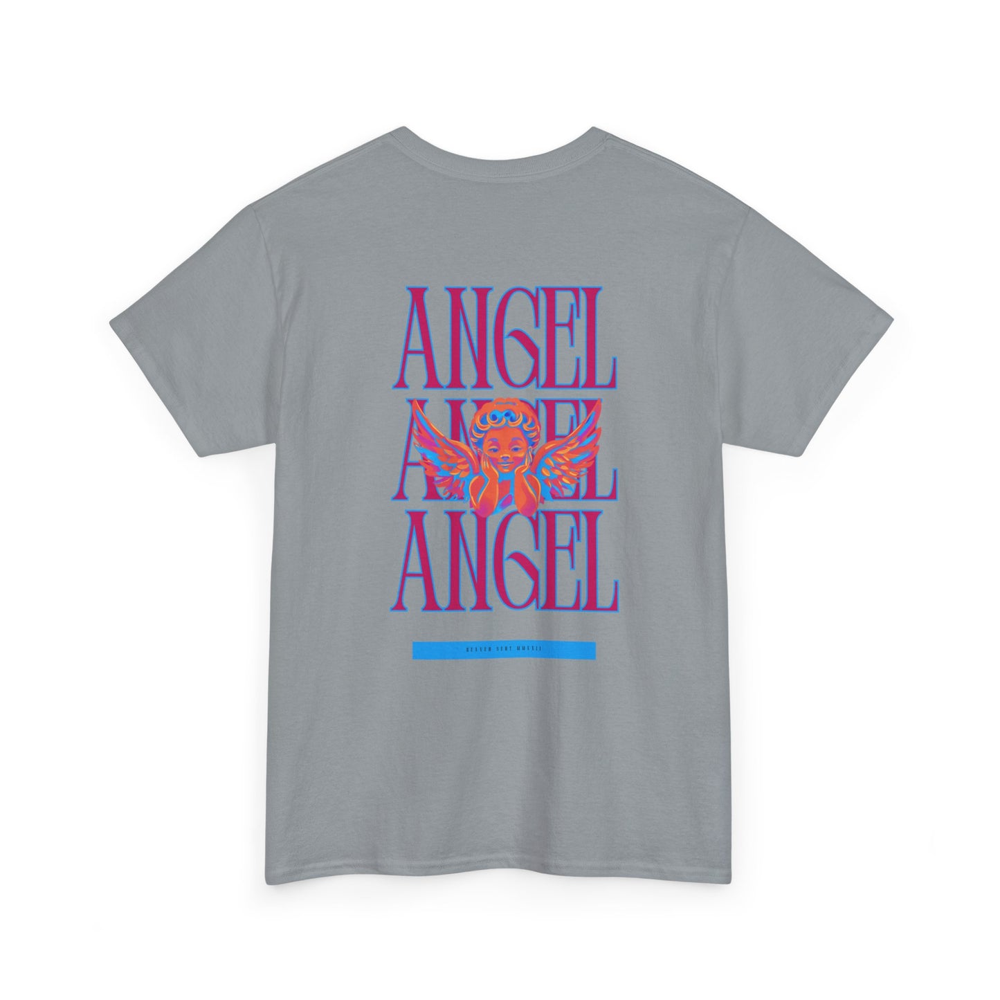 Angel Unisex Heavy Cotton Tee - Inspirational Graphic T-Shirt Pink