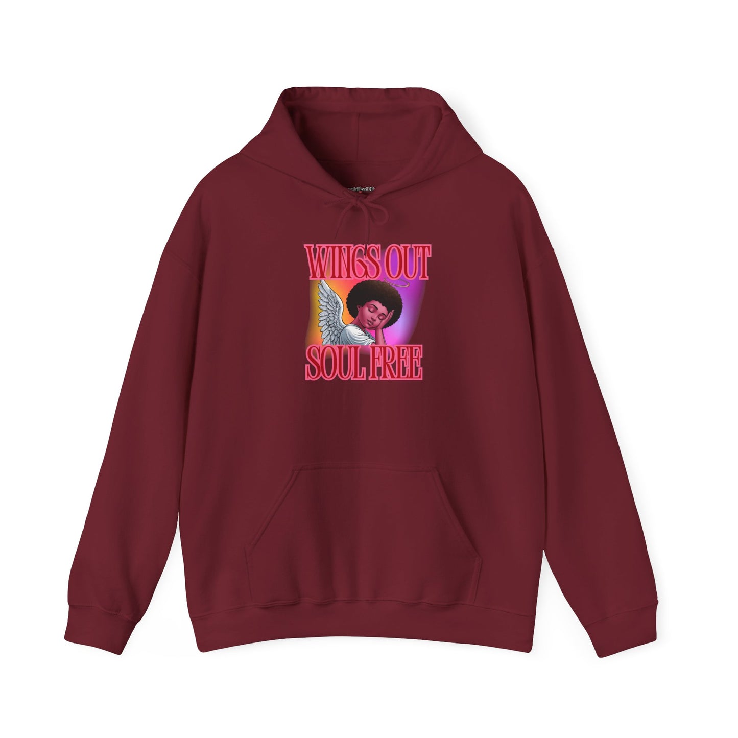 Unisex Heavy Blend™ Hoodie - Wings Out Doubts Gone Graphic Sweatshirt