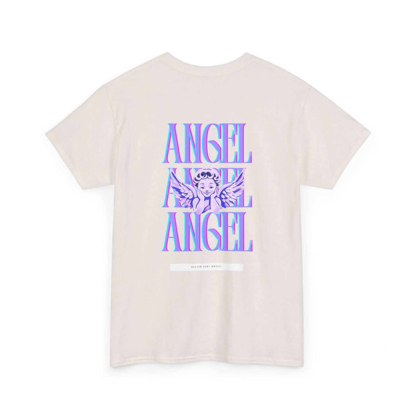 Angel Unisex Heavy Cotton Tee - Inspirational Graphic T-Shirt Purple