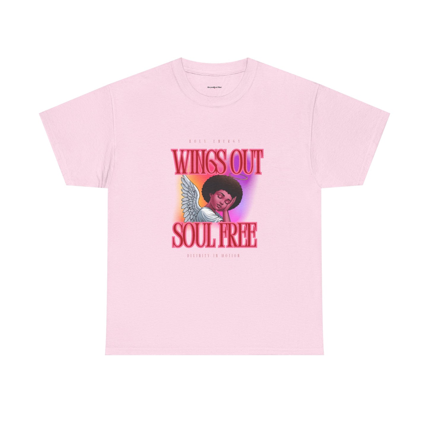 Wings Out Doubts Gone Angel -Unisex Heavy Cotton Tee - Inspirational Graphic T-Shirt
