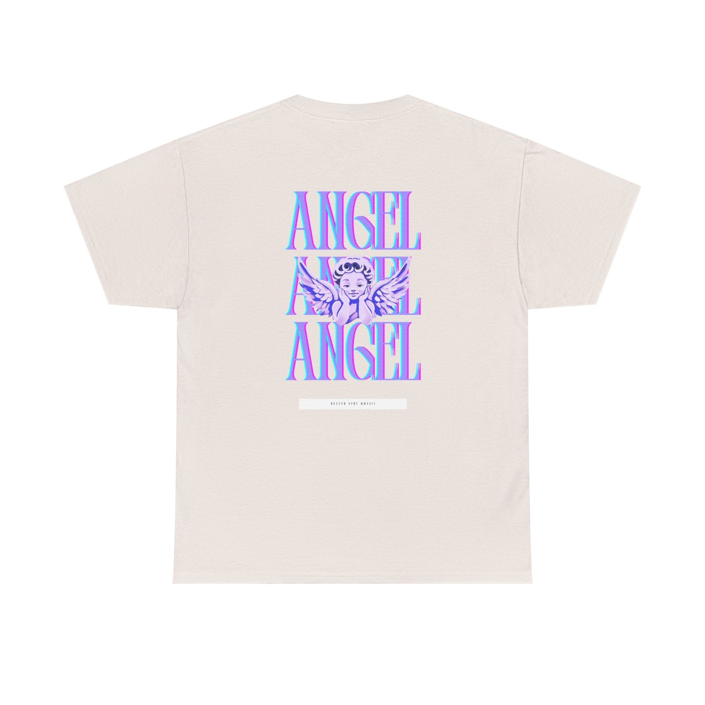 Angel Unisex Heavy Cotton Tee - Inspirational Graphic T-Shirt Purple