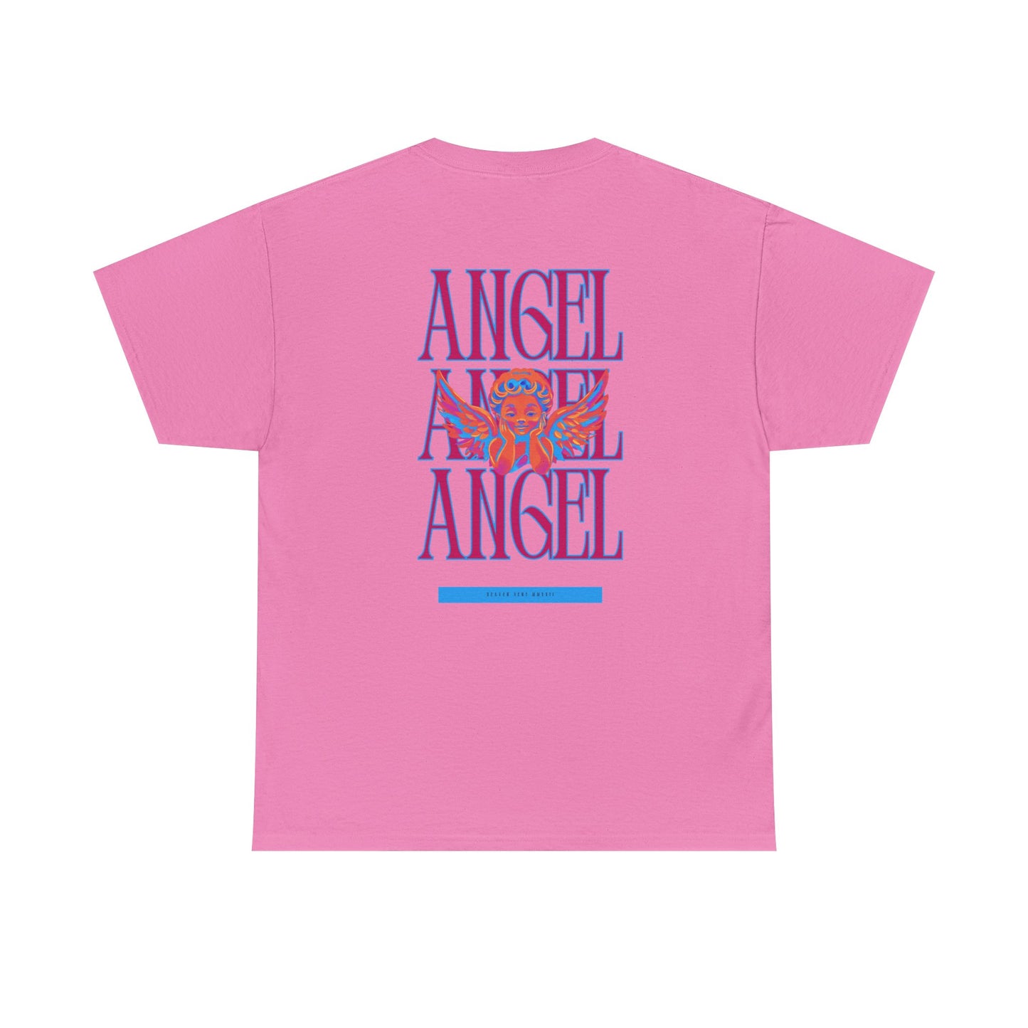 Angel Unisex Heavy Cotton Tee - Inspirational Graphic T-Shirt Pink