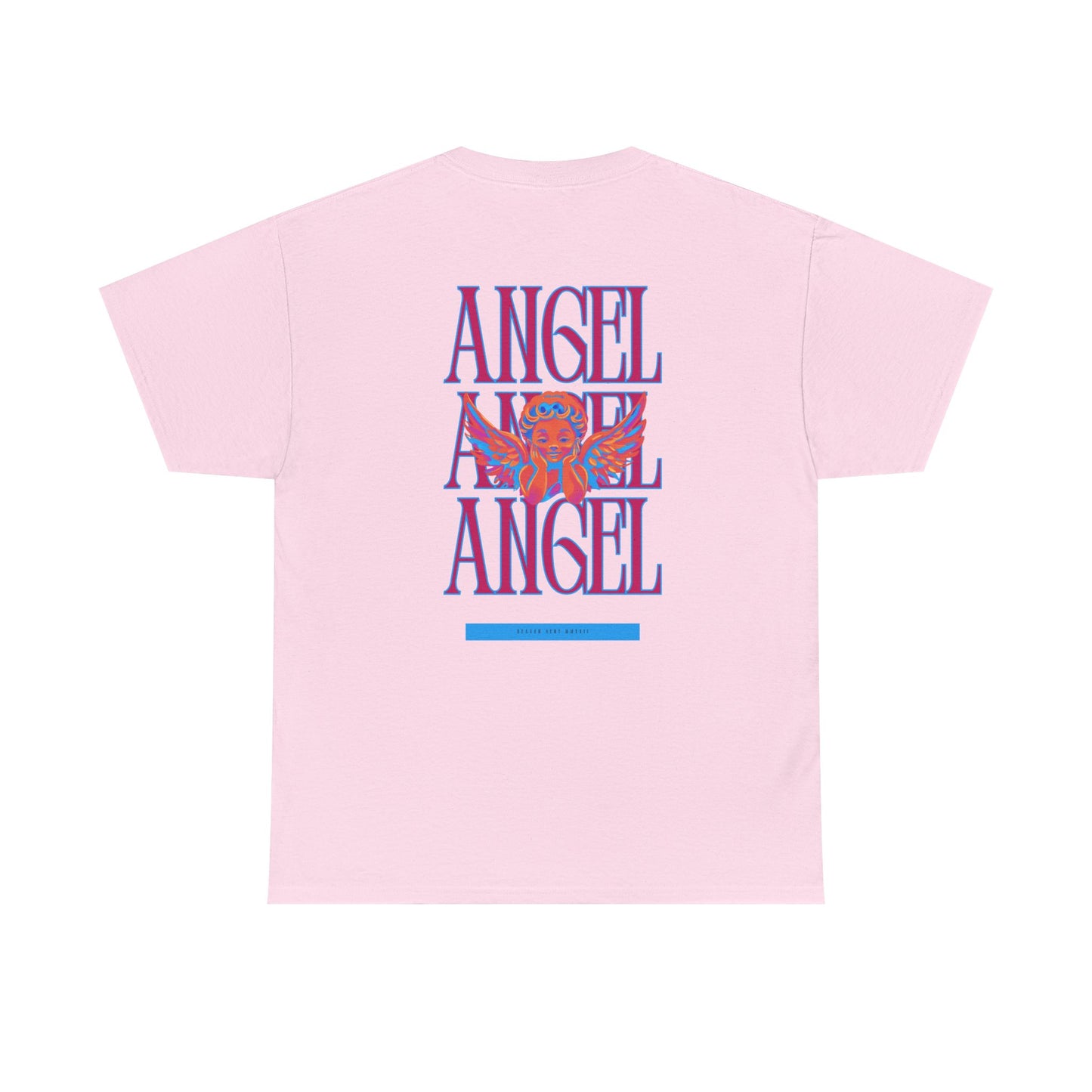 Angel Unisex Heavy Cotton Tee - Inspirational Graphic T-Shirt Pink