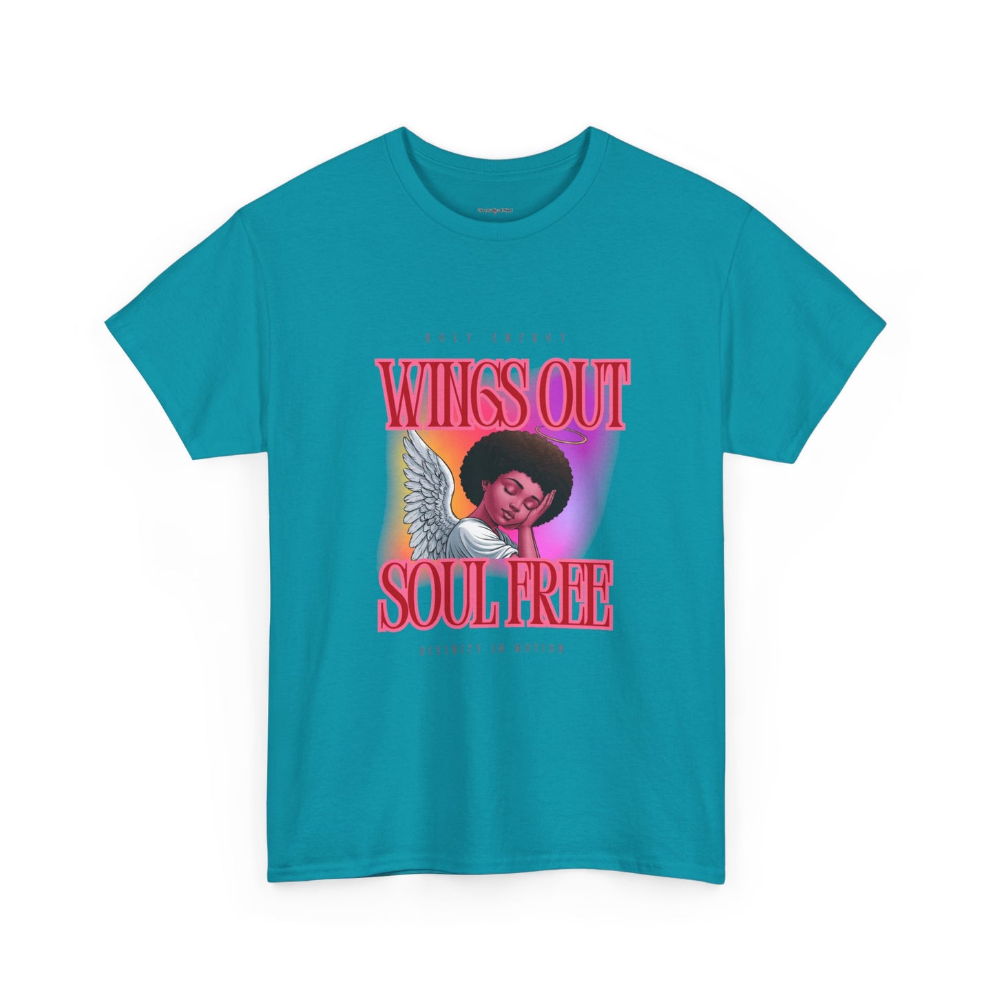 Wings Out Doubts Gone Angel -Unisex Heavy Cotton Tee - Inspirational Graphic T-Shirt
