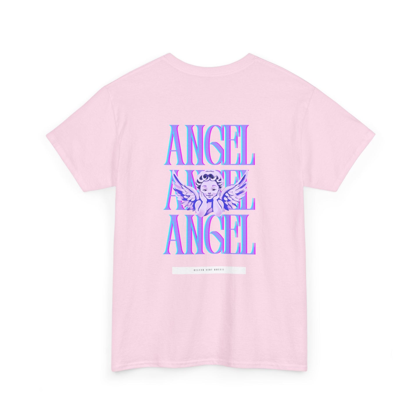 Angel Unisex Heavy Cotton Tee - Inspirational Graphic T-Shirt Purple