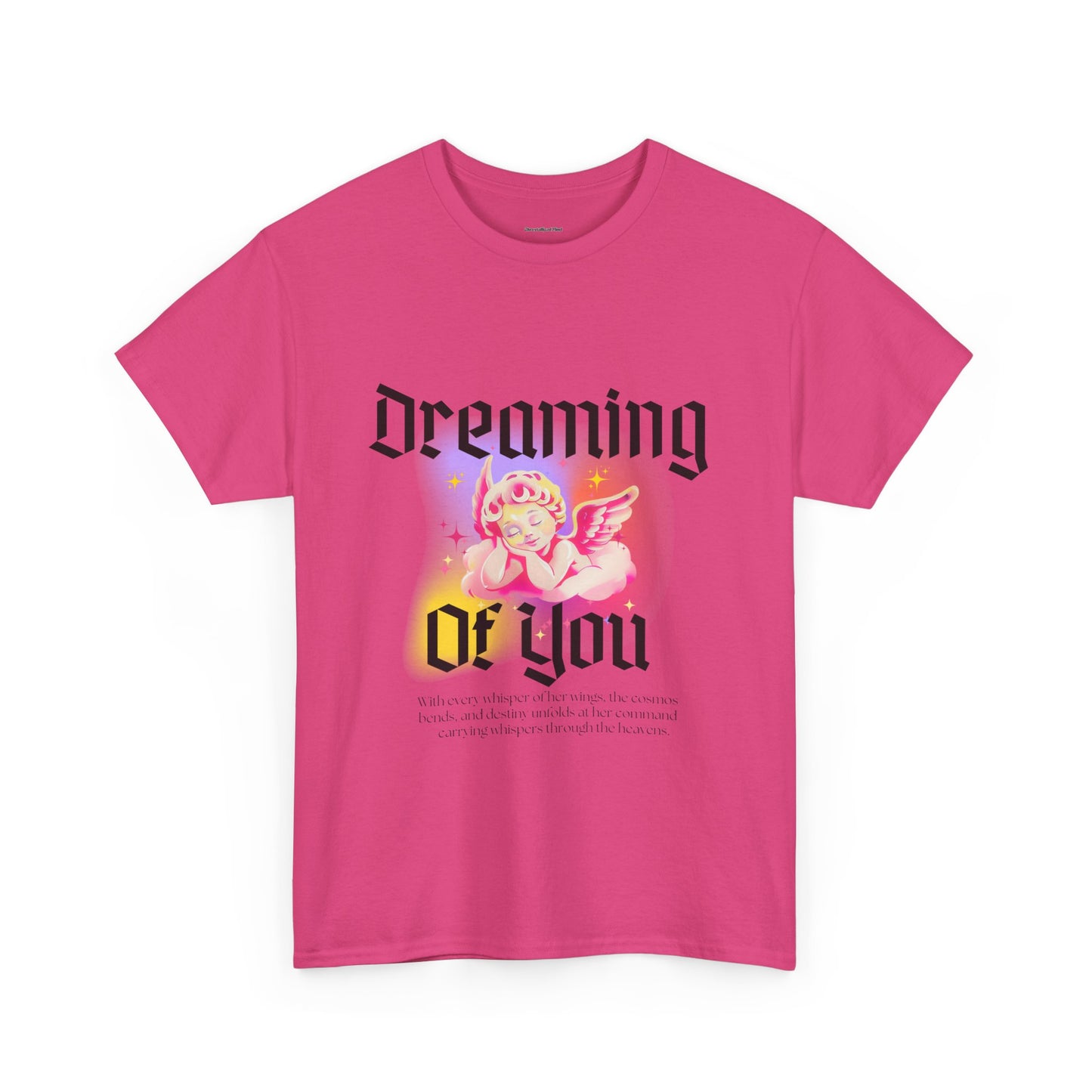 Dreamy Cupid Angel Unisex Heavy Cotton Tee - Inspirational Graphic T-Shirt