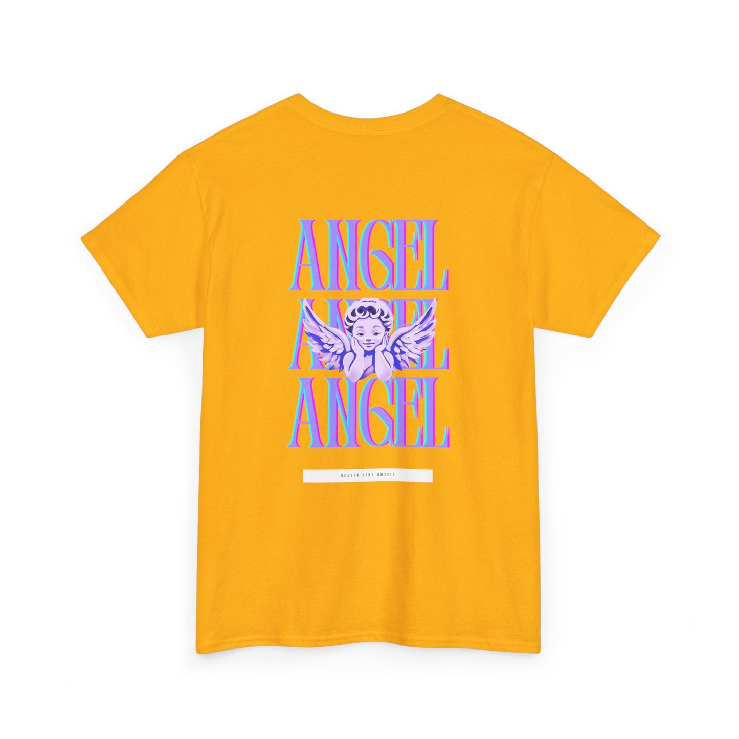 Angel Unisex Heavy Cotton Tee - Inspirational Graphic T-Shirt Purple