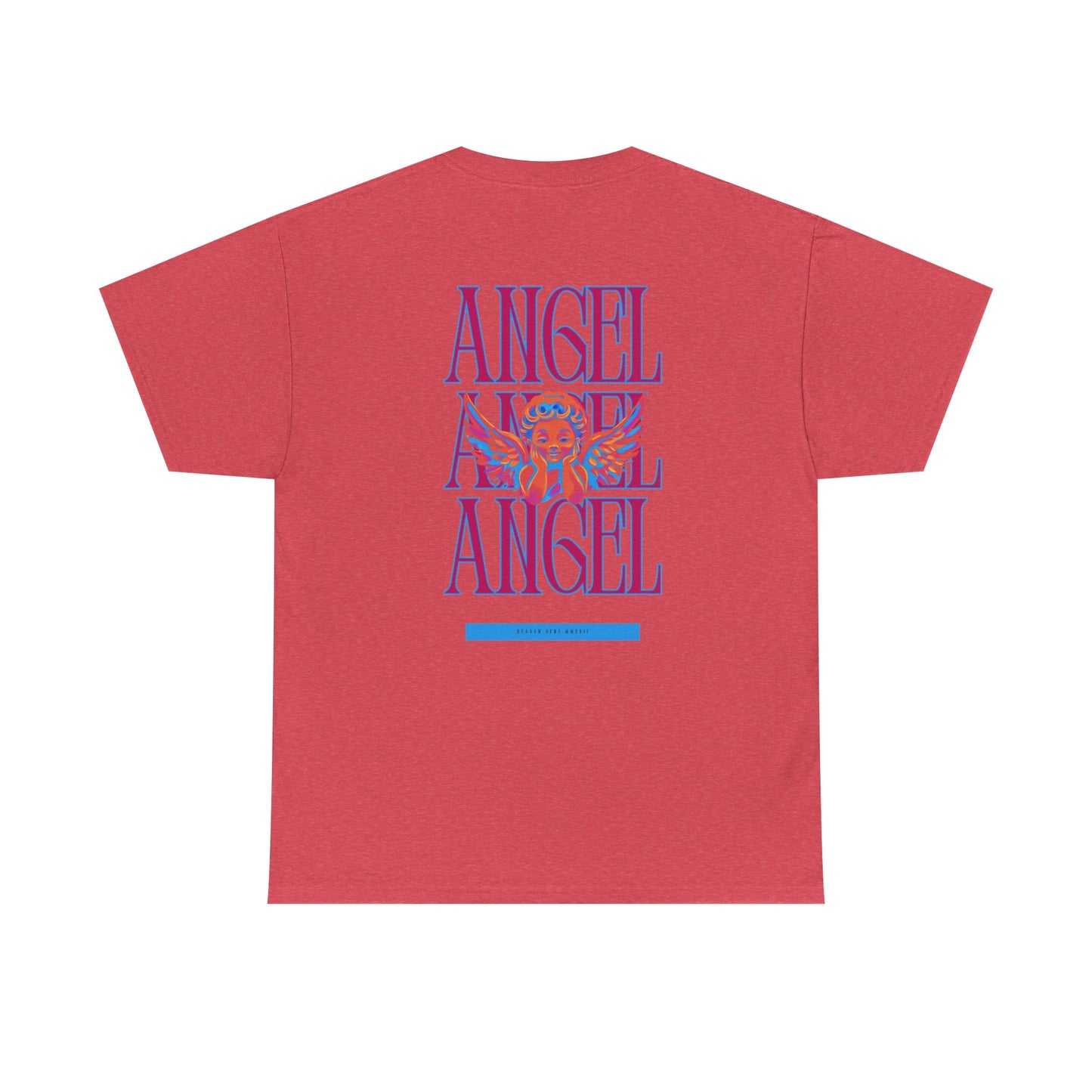 Angel Unisex Heavy Cotton Tee - Inspirational Graphic T-Shirt Pink