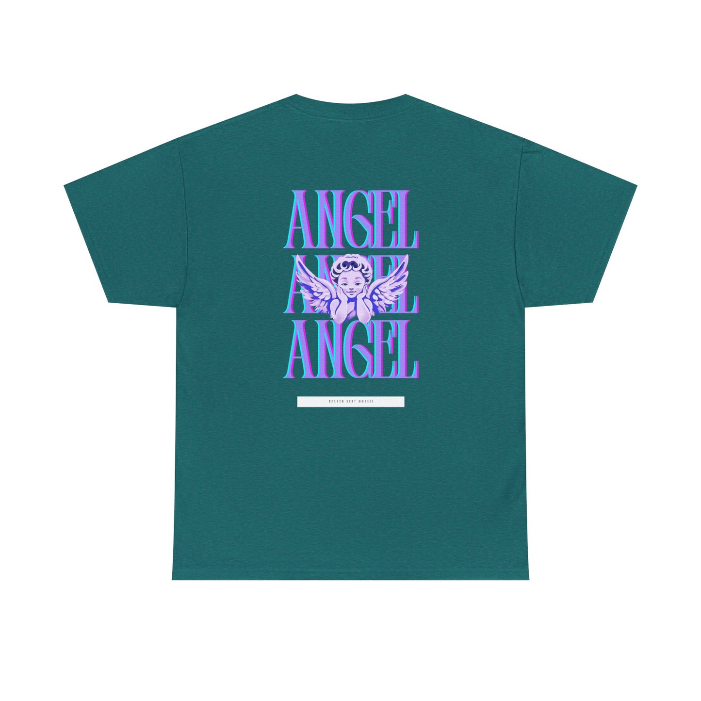 Angel Unisex Heavy Cotton Tee - Inspirational Graphic T-Shirt Purple