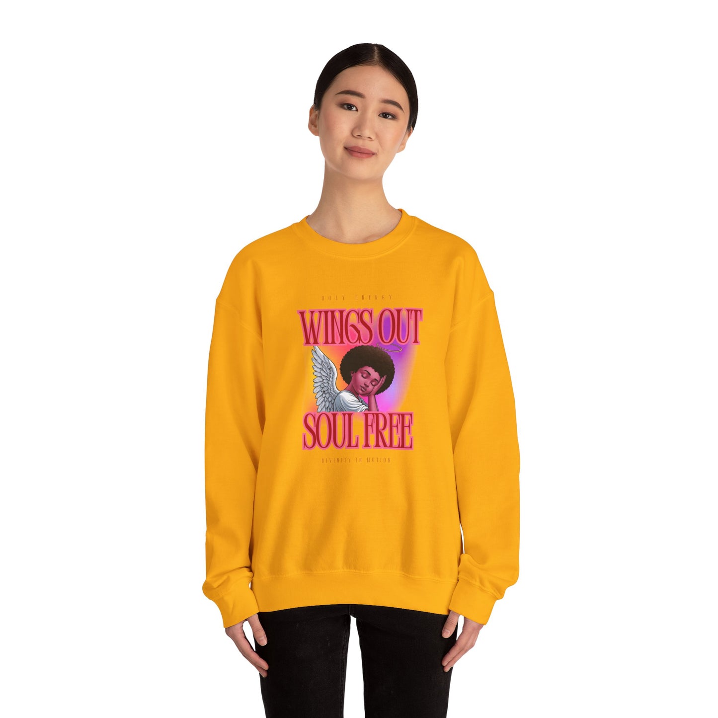 Wings Out Doubts Gone Unisex Heavy Blend™ Crewneck Sweatshirt - Comfortable Casual Wear for Every Occasion