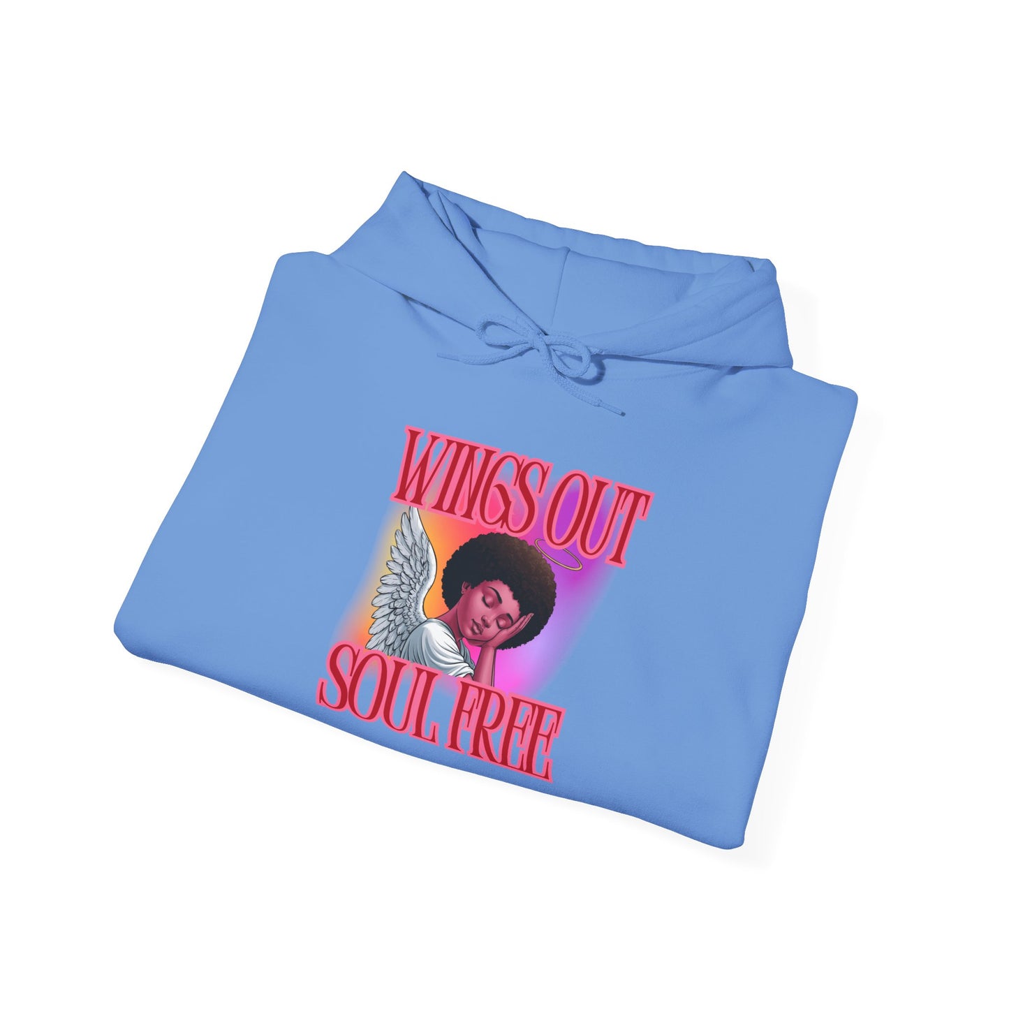 Unisex Heavy Blend™ Hoodie - Wings Out Doubts Gone Graphic Sweatshirt