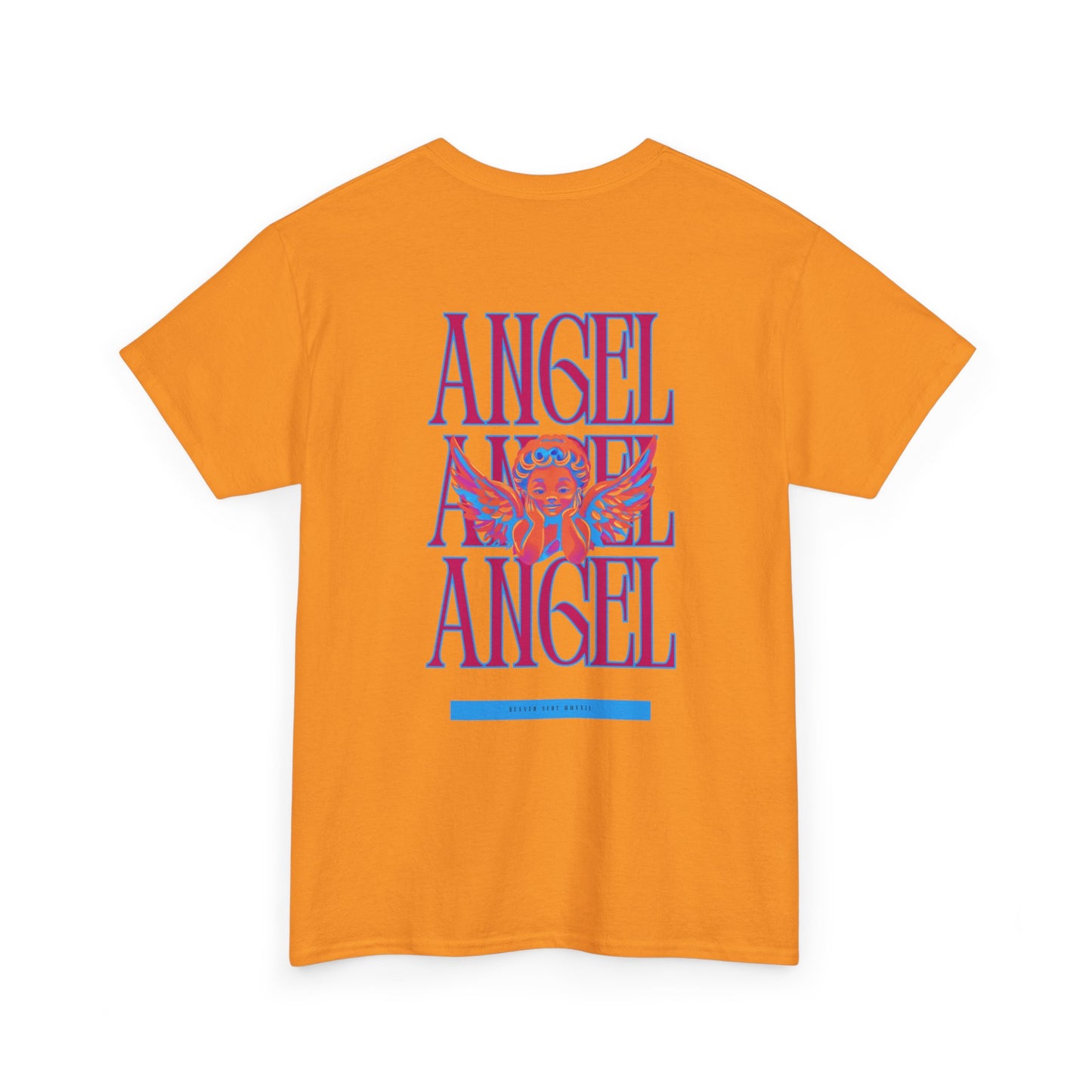 Angel Unisex Heavy Cotton Tee - Inspirational Graphic T-Shirt Pink