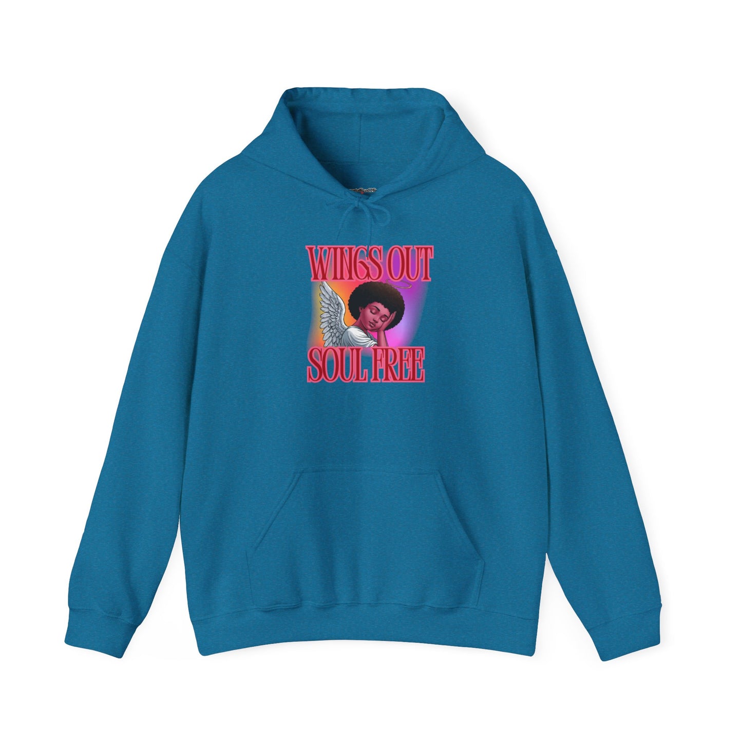 Unisex Heavy Blend™ Hoodie - Wings Out Doubts Gone Graphic Sweatshirt