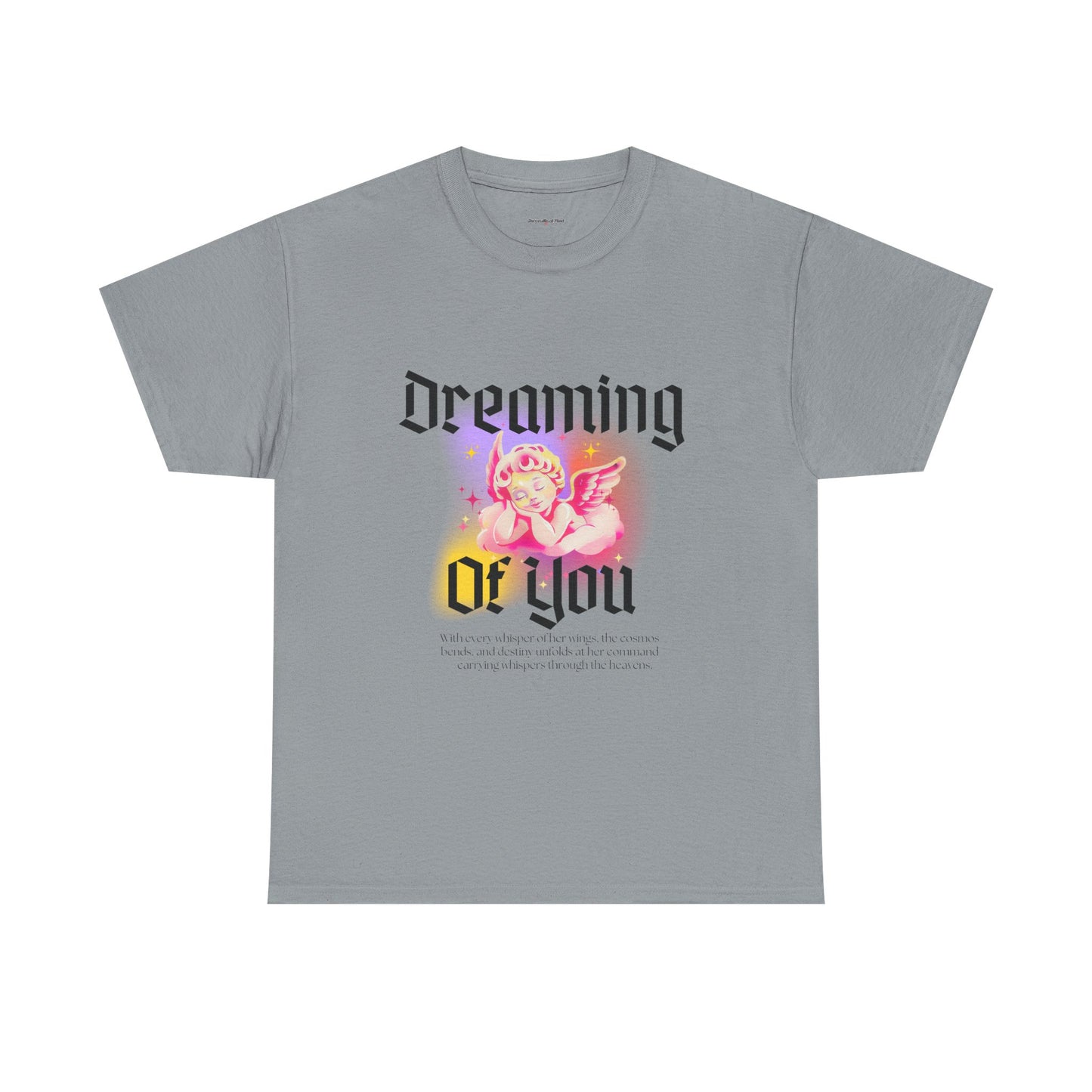 Dreamy Cupid Angel Unisex Heavy Cotton Tee - Inspirational Graphic T-Shirt