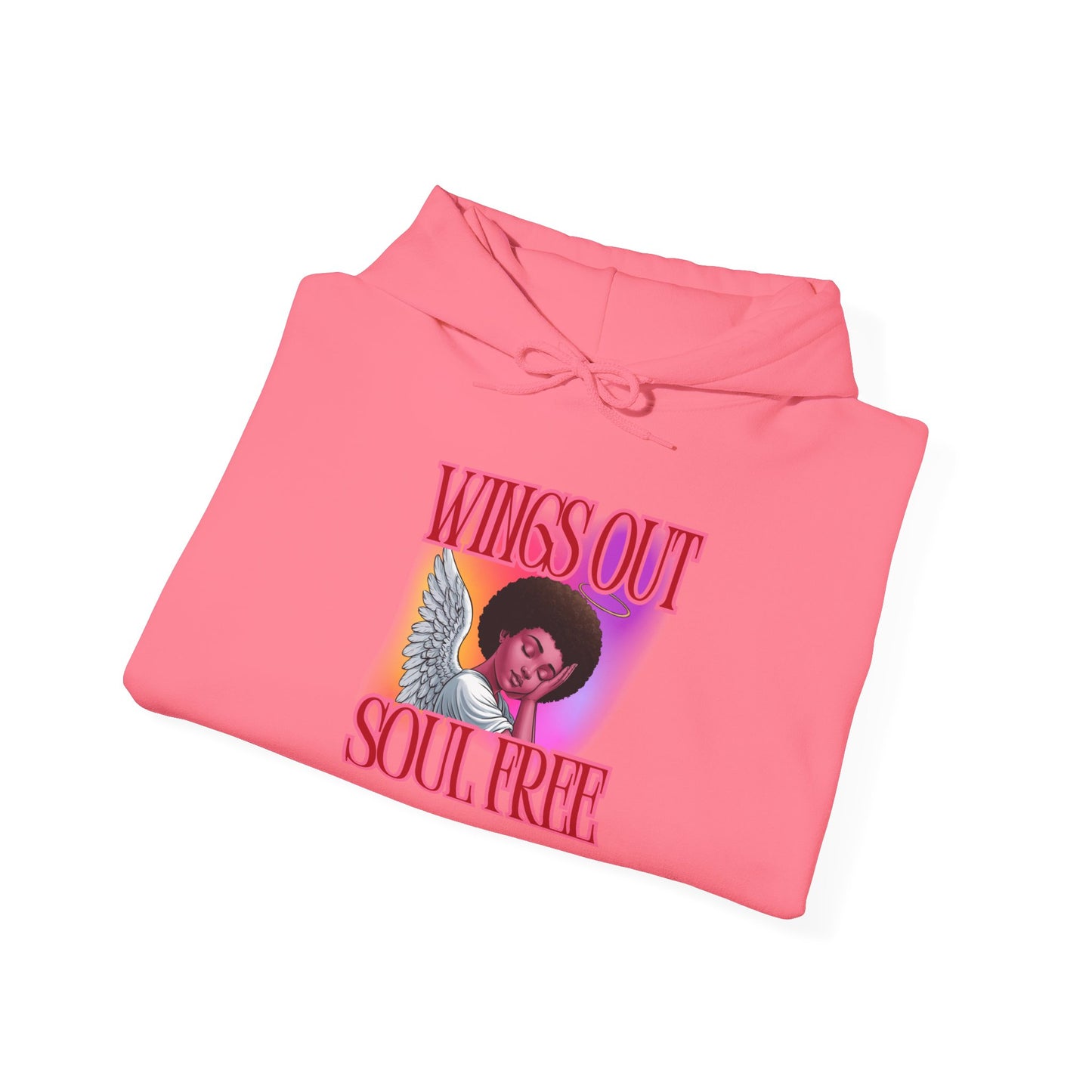 Unisex Heavy Blend™ Hoodie - Wings Out Doubts Gone Graphic Sweatshirt