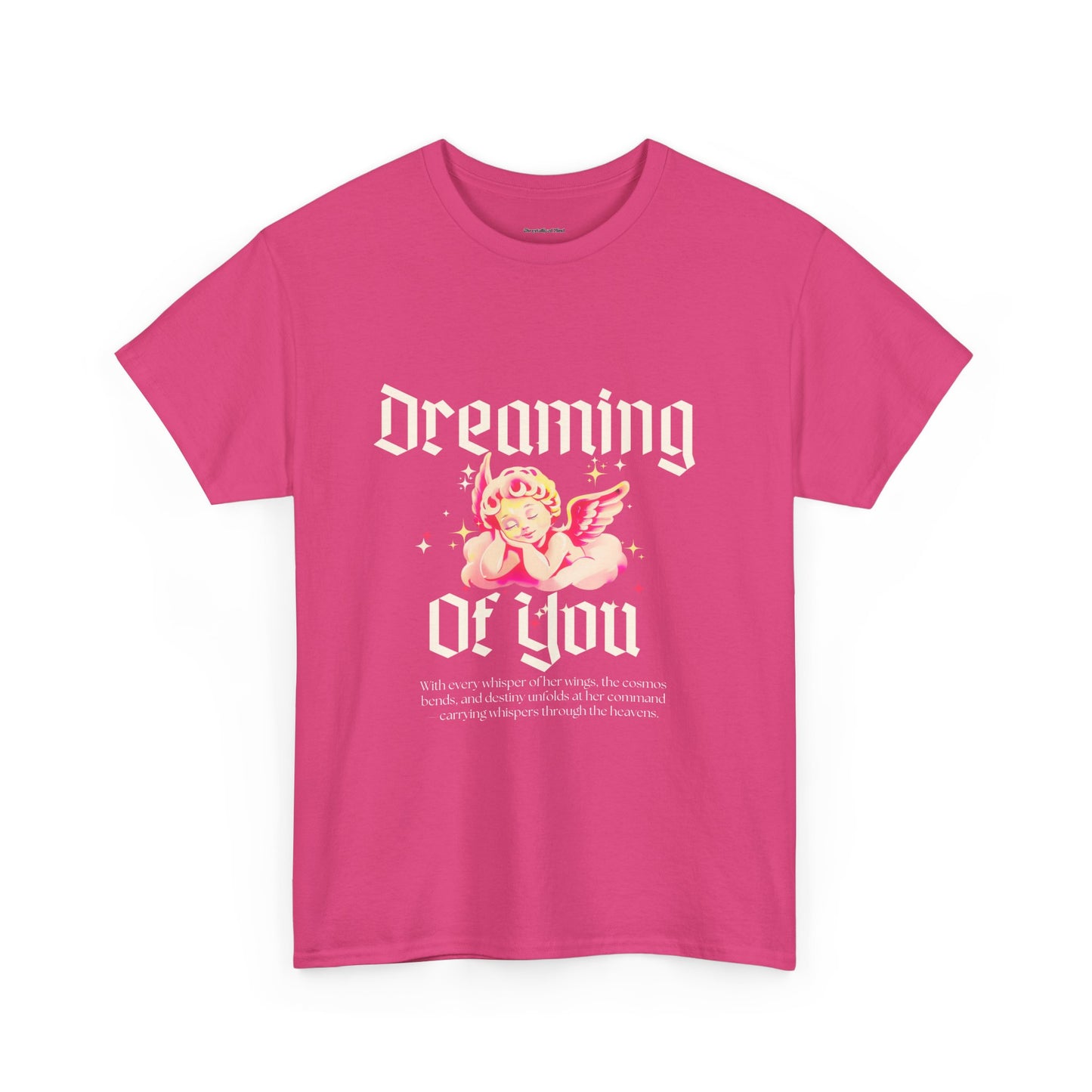 Dreamy Cupid Angel Unisex Heavy Cotton Tee - Inspirational Graphic T-Shirt