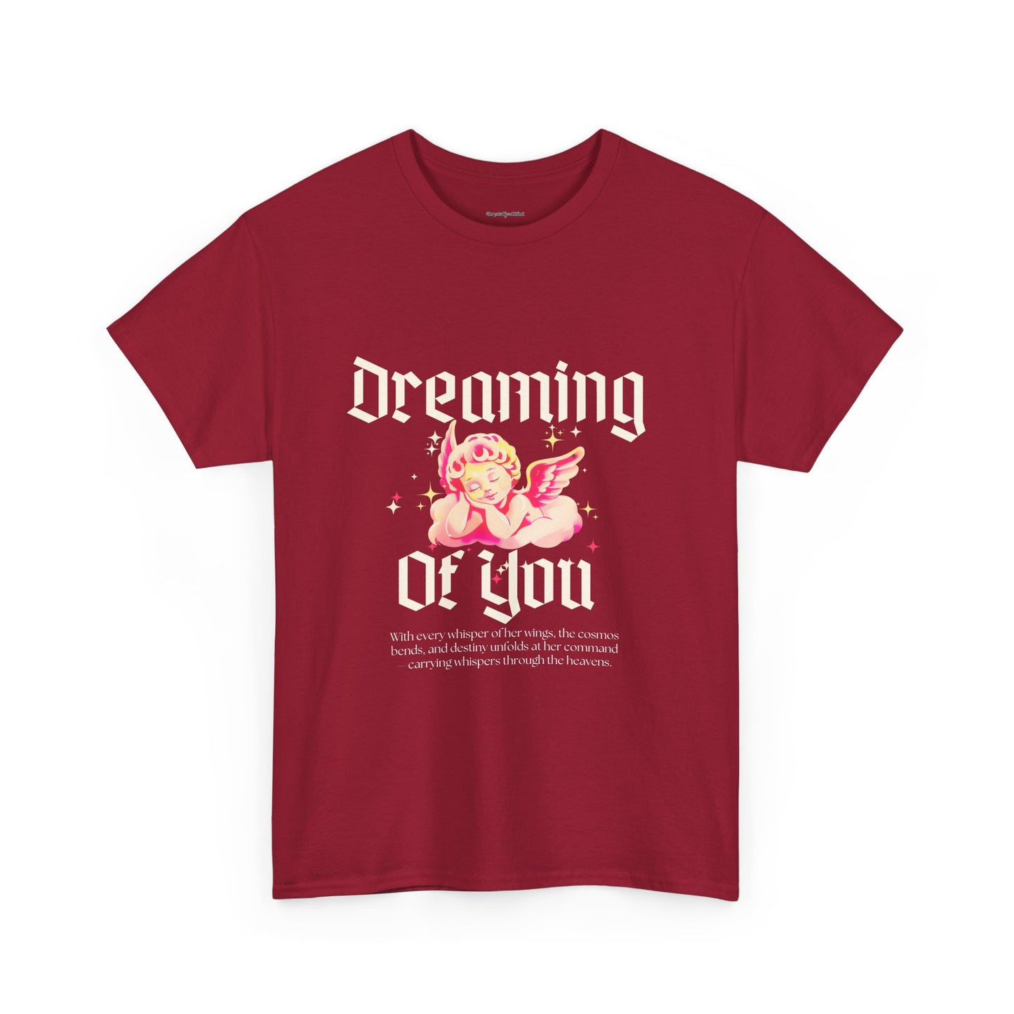 Dreamy Cupid Angel Unisex Heavy Cotton Tee - Inspirational Graphic T-Shirt