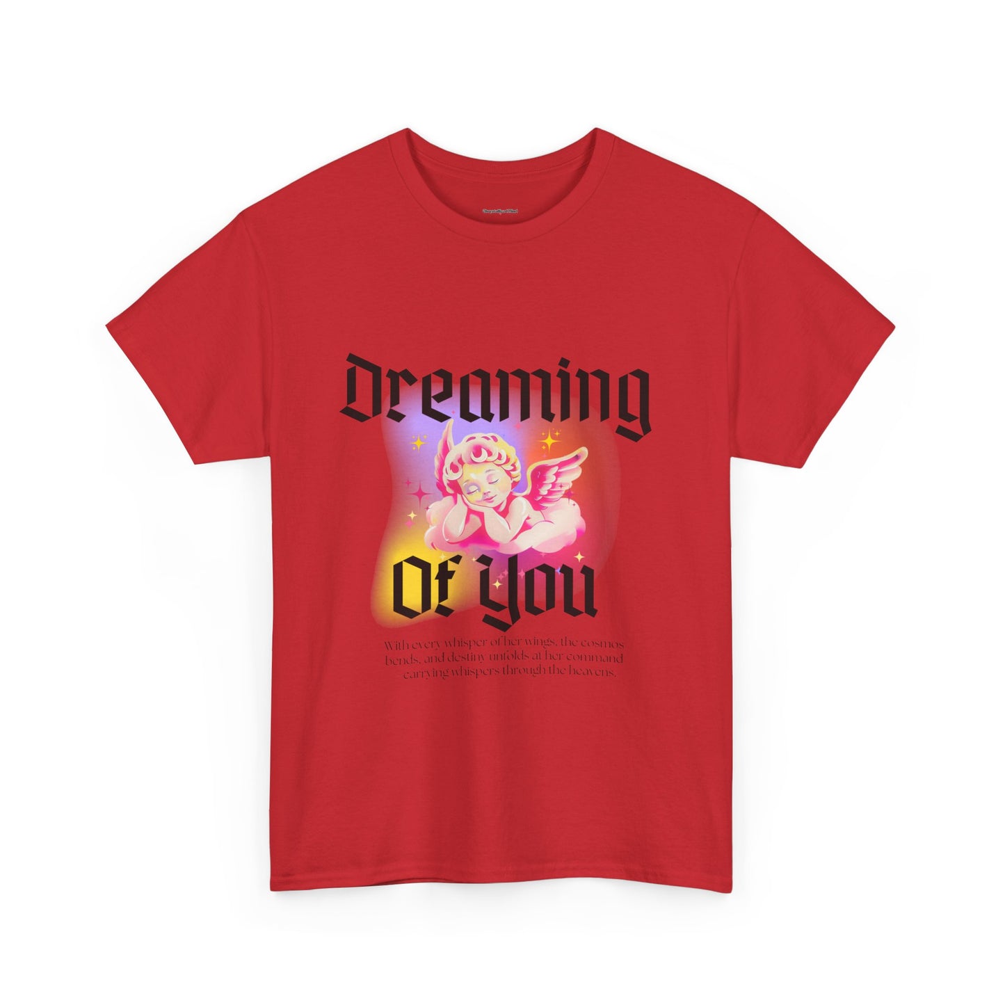 Dreamy Cupid Angel Unisex Heavy Cotton Tee - Inspirational Graphic T-Shirt