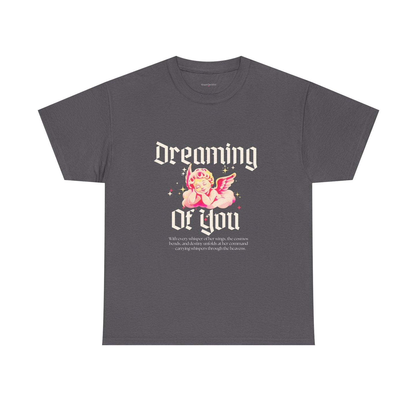 Dreamy Cupid Angel Unisex Heavy Cotton Tee - Inspirational Graphic T-Shirt
