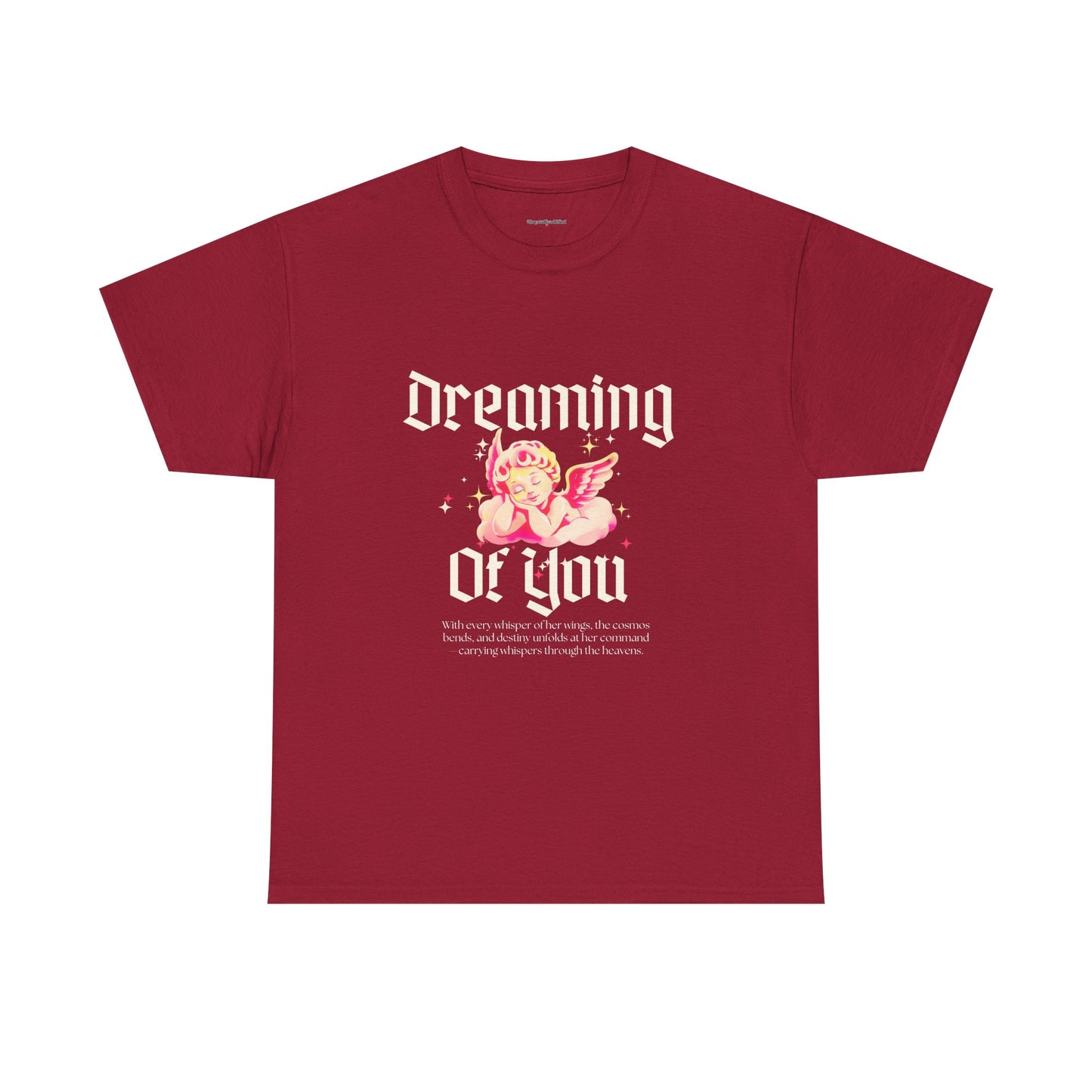 Dreamy Cupid Angel Unisex Heavy Cotton Tee - Inspirational Graphic T-Shirt