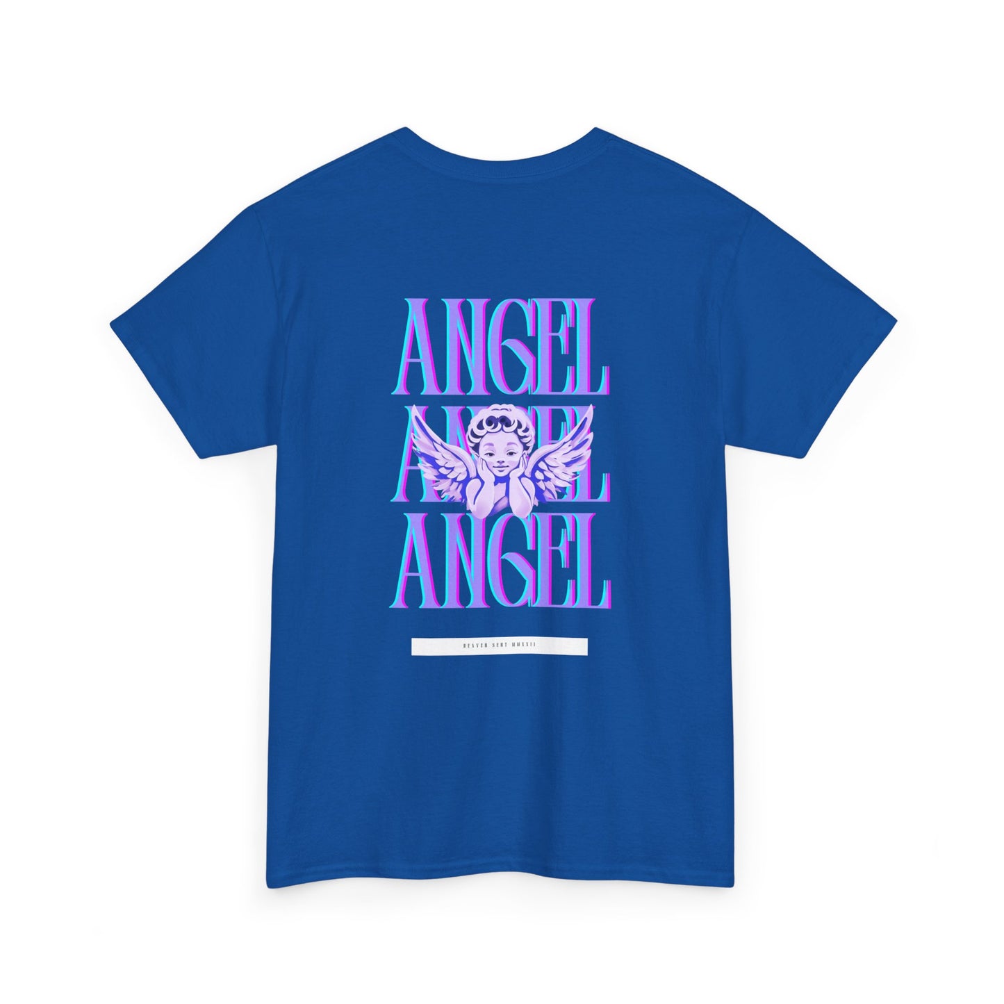 Angel Unisex Heavy Cotton Tee - Inspirational Graphic T-Shirt Purple