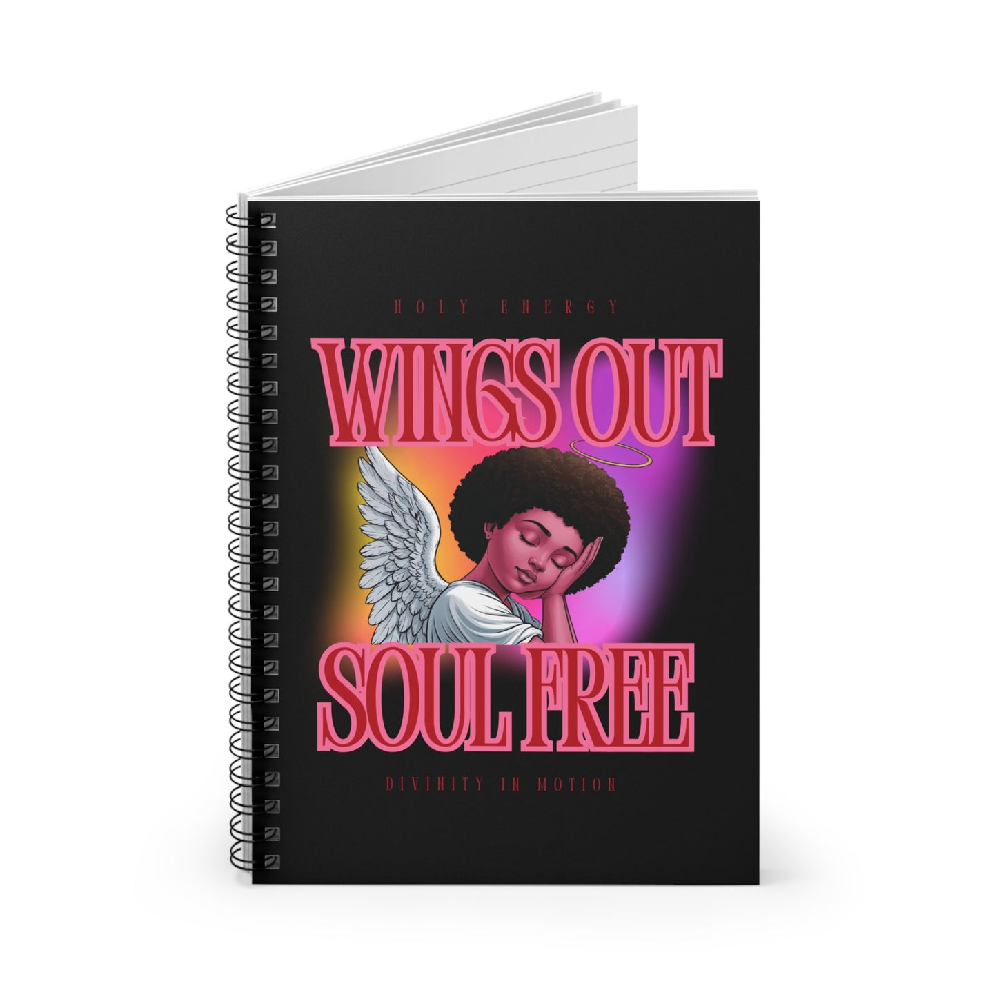 Wings Out Doubts Gone Spiral Notebook - Ruled Lines with Inspirational Design