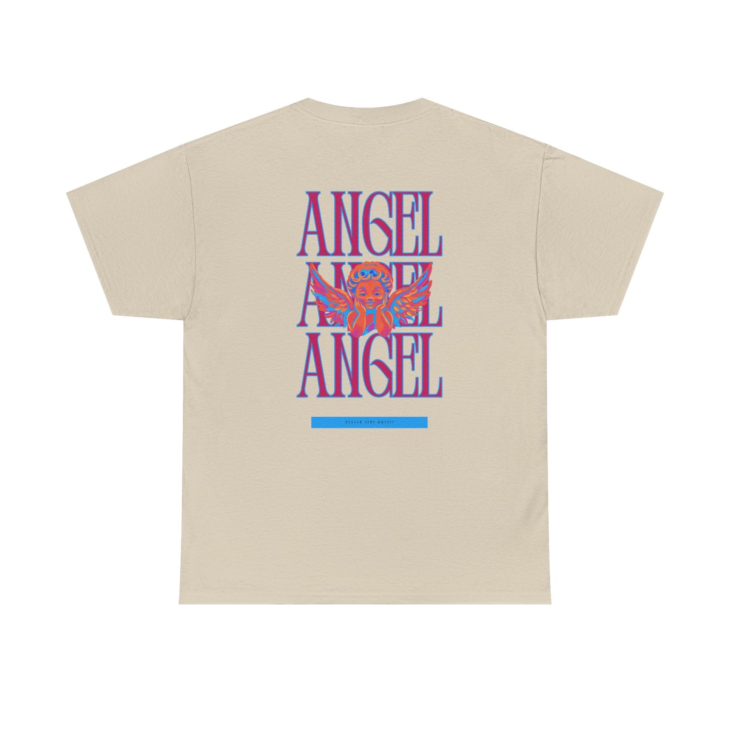 Angel Unisex Heavy Cotton Tee - Inspirational Graphic T-Shirt Pink