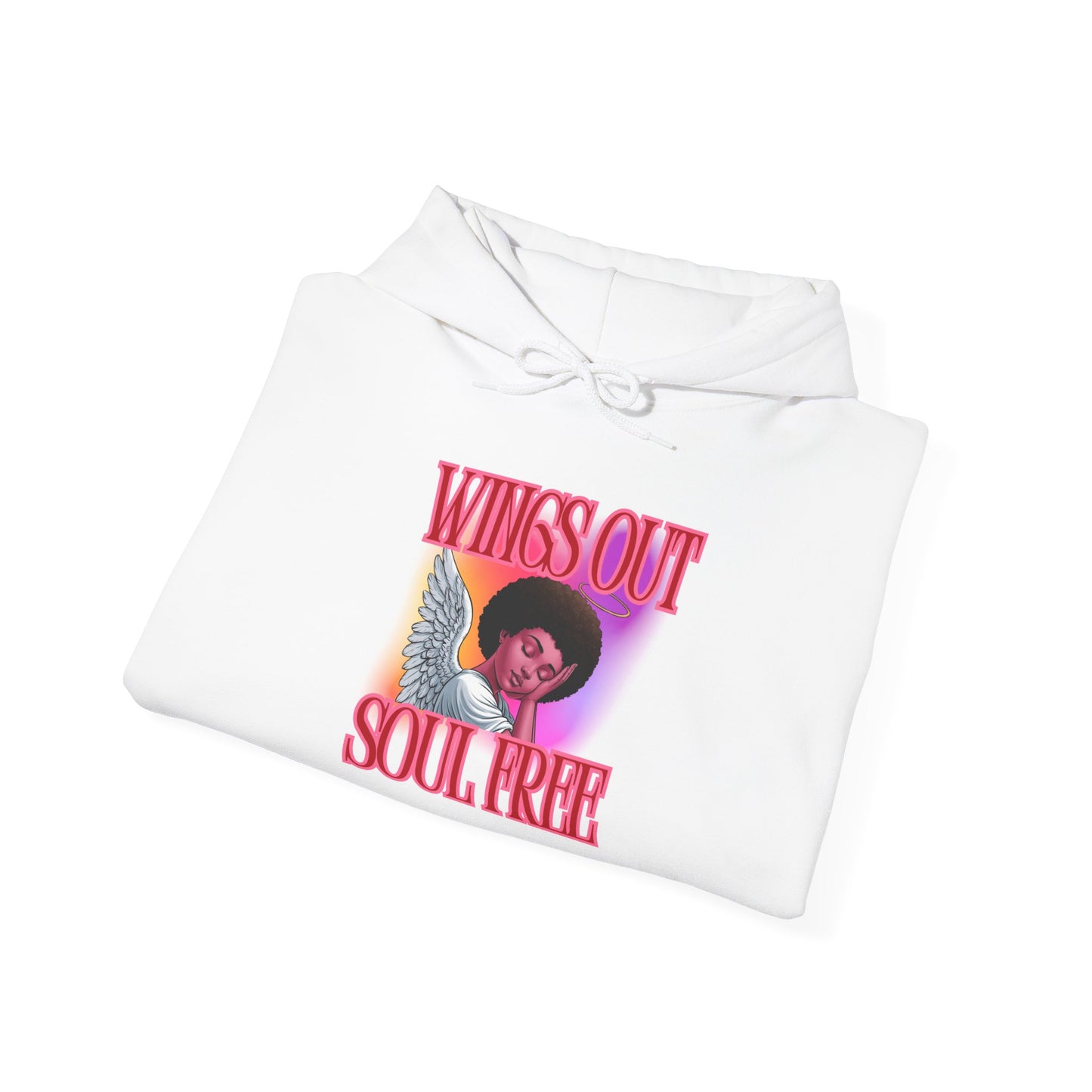 Unisex Heavy Blend™ Hoodie - Wings Out Doubts Gone Graphic Sweatshirt