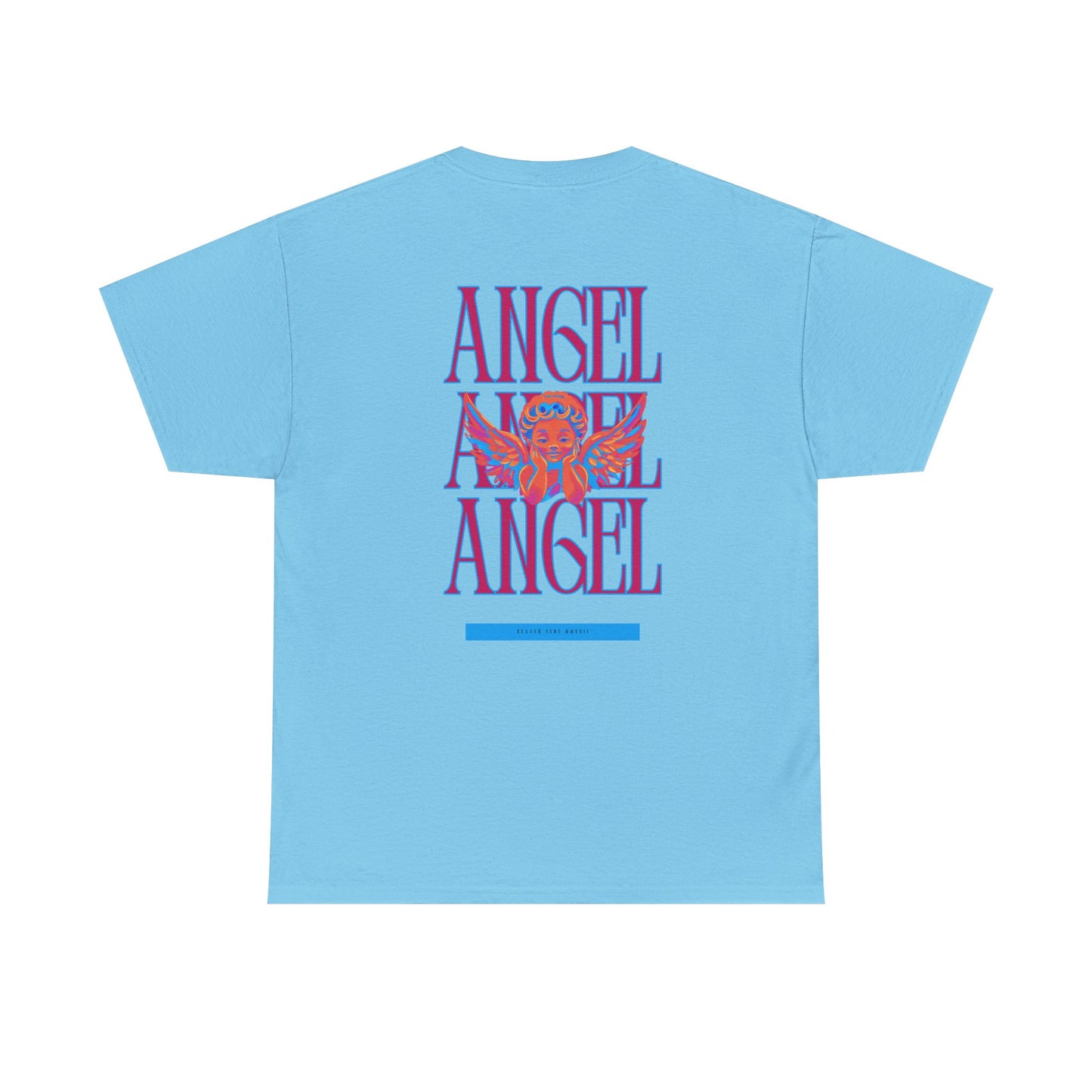 Angel Unisex Heavy Cotton Tee - Inspirational Graphic T-Shirt Pink