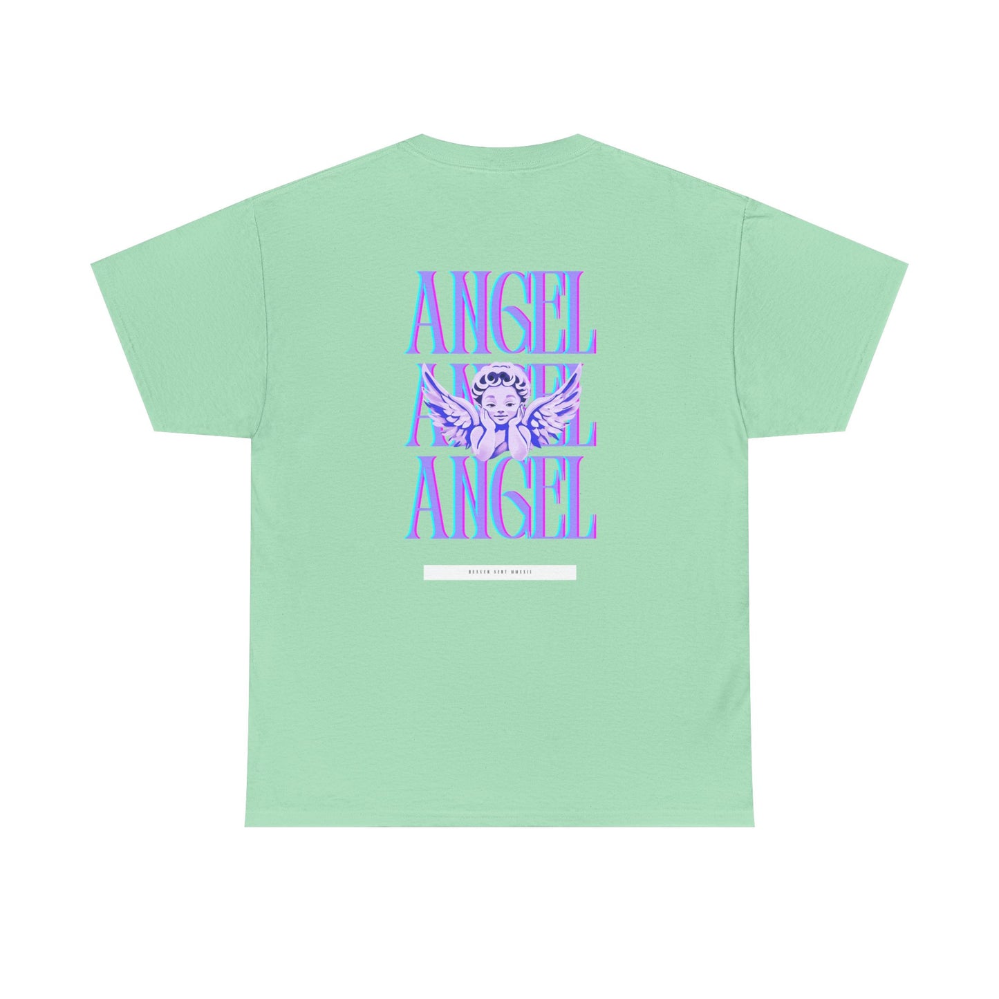 Angel Unisex Heavy Cotton Tee - Inspirational Graphic T-Shirt Purple