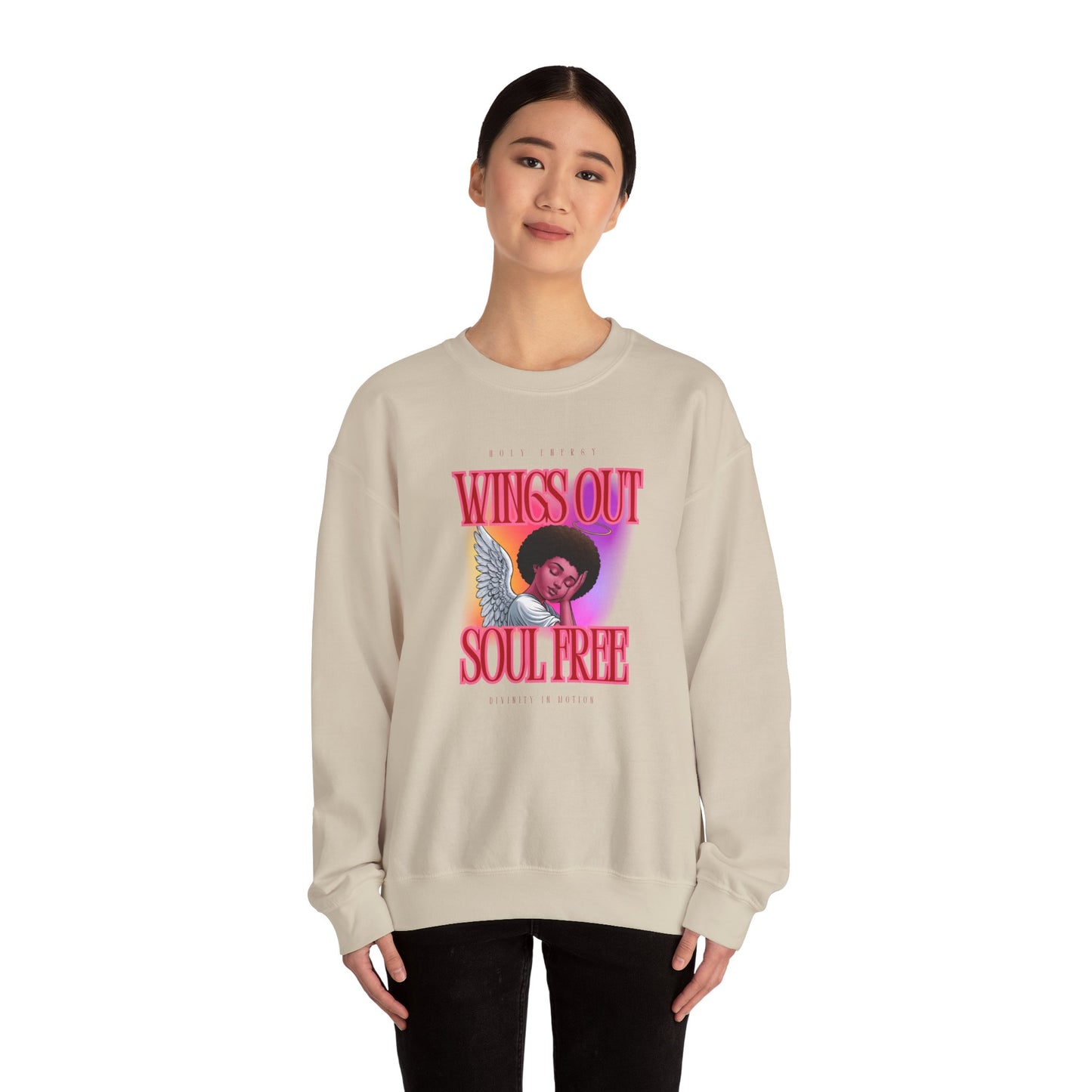 Wings Out Doubts Gone Unisex Heavy Blend™ Crewneck Sweatshirt - Comfortable Casual Wear for Every Occasion