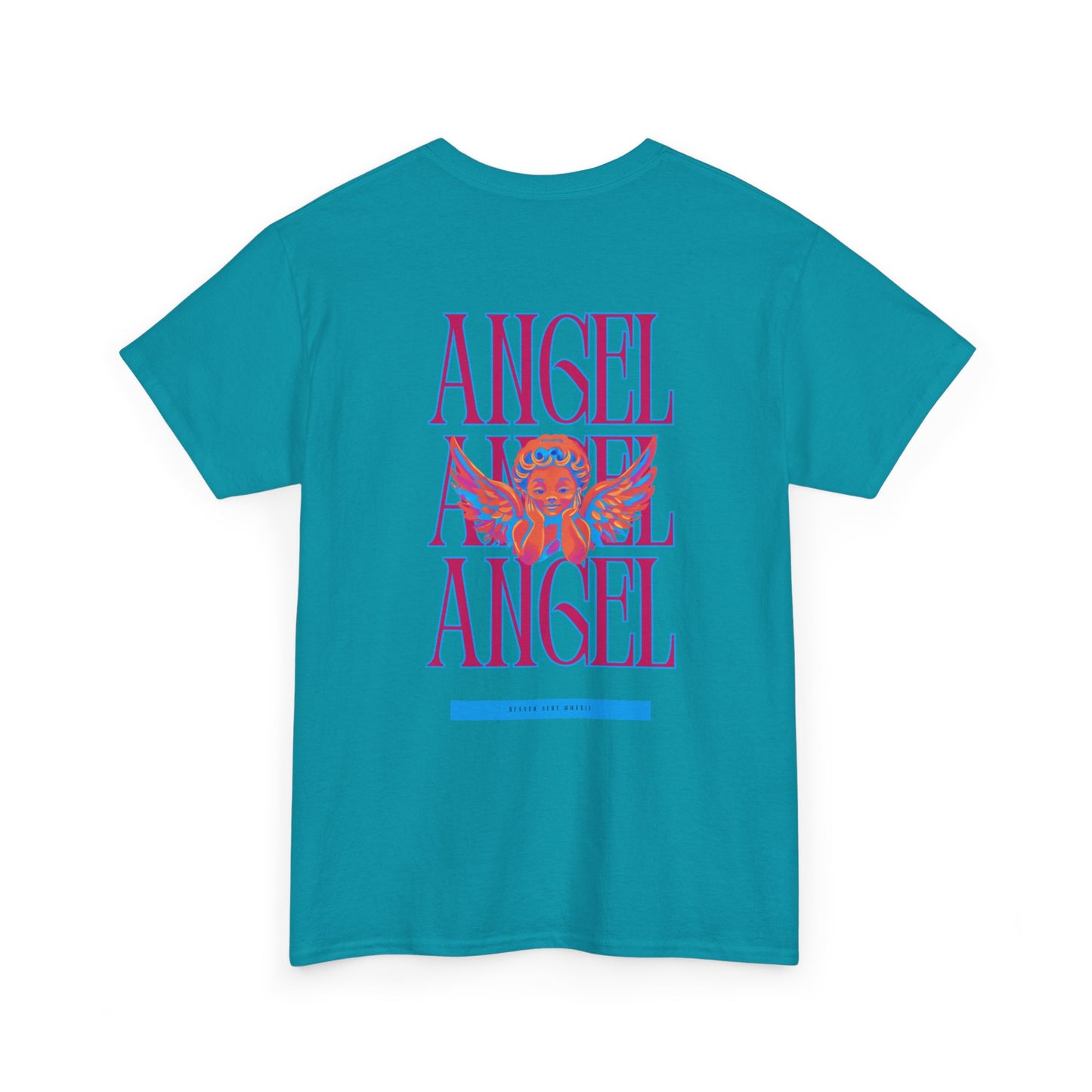 Angel Unisex Heavy Cotton Tee - Inspirational Graphic T-Shirt Pink