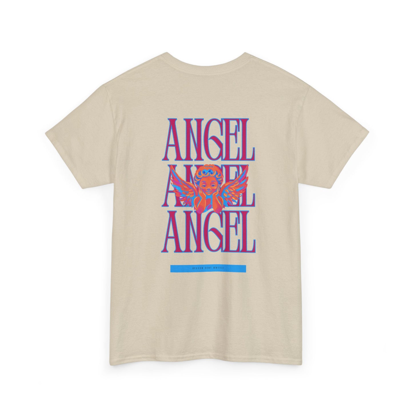 Angel Unisex Heavy Cotton Tee - Inspirational Graphic T-Shirt Pink