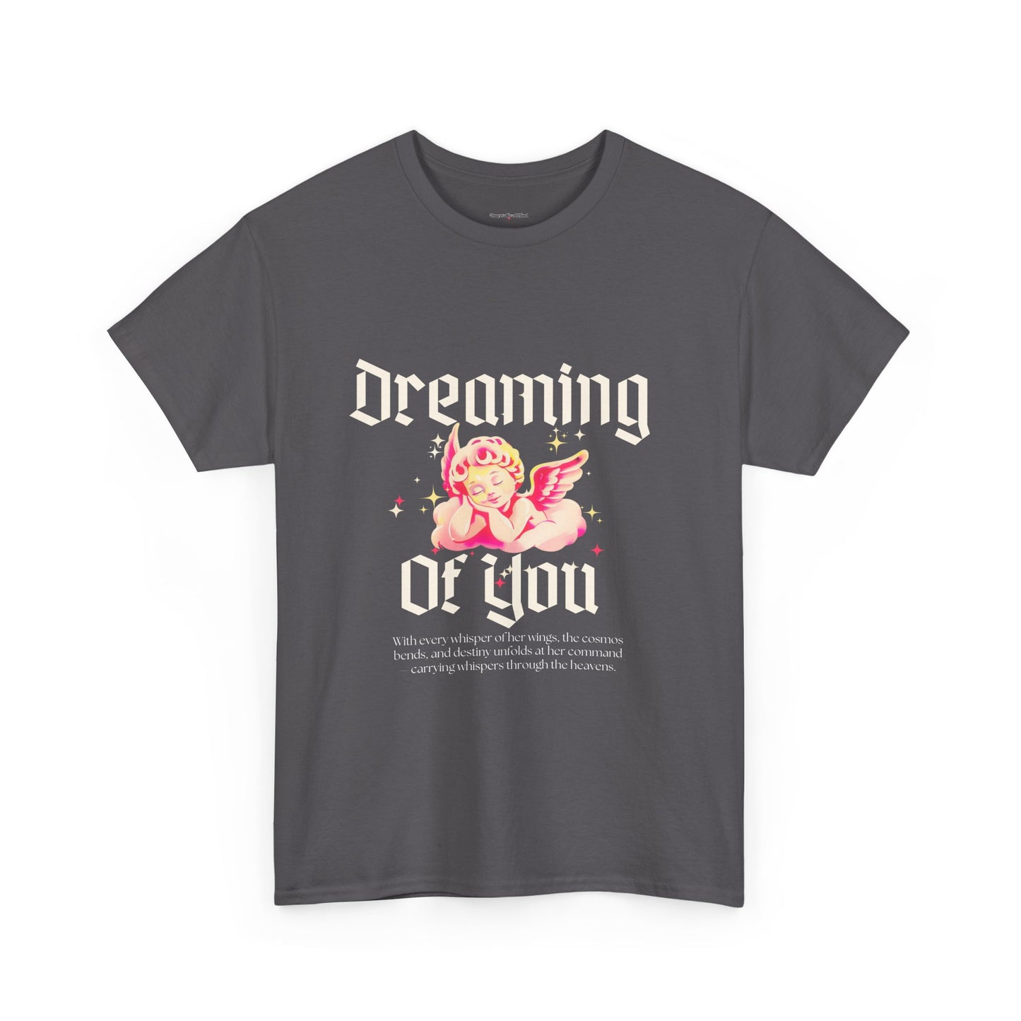 Dreamy Cupid Angel Unisex Heavy Cotton Tee - Inspirational Graphic T-Shirt