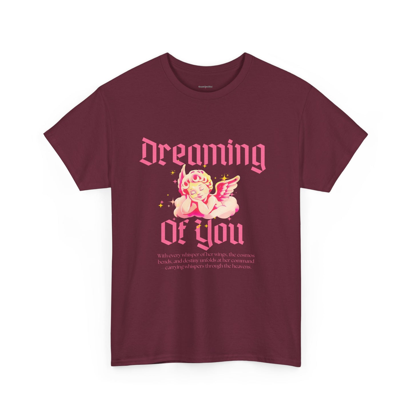Dreamy Cupid Angel Unisex Heavy Cotton Tee - Inspirational Graphic T-Shirt